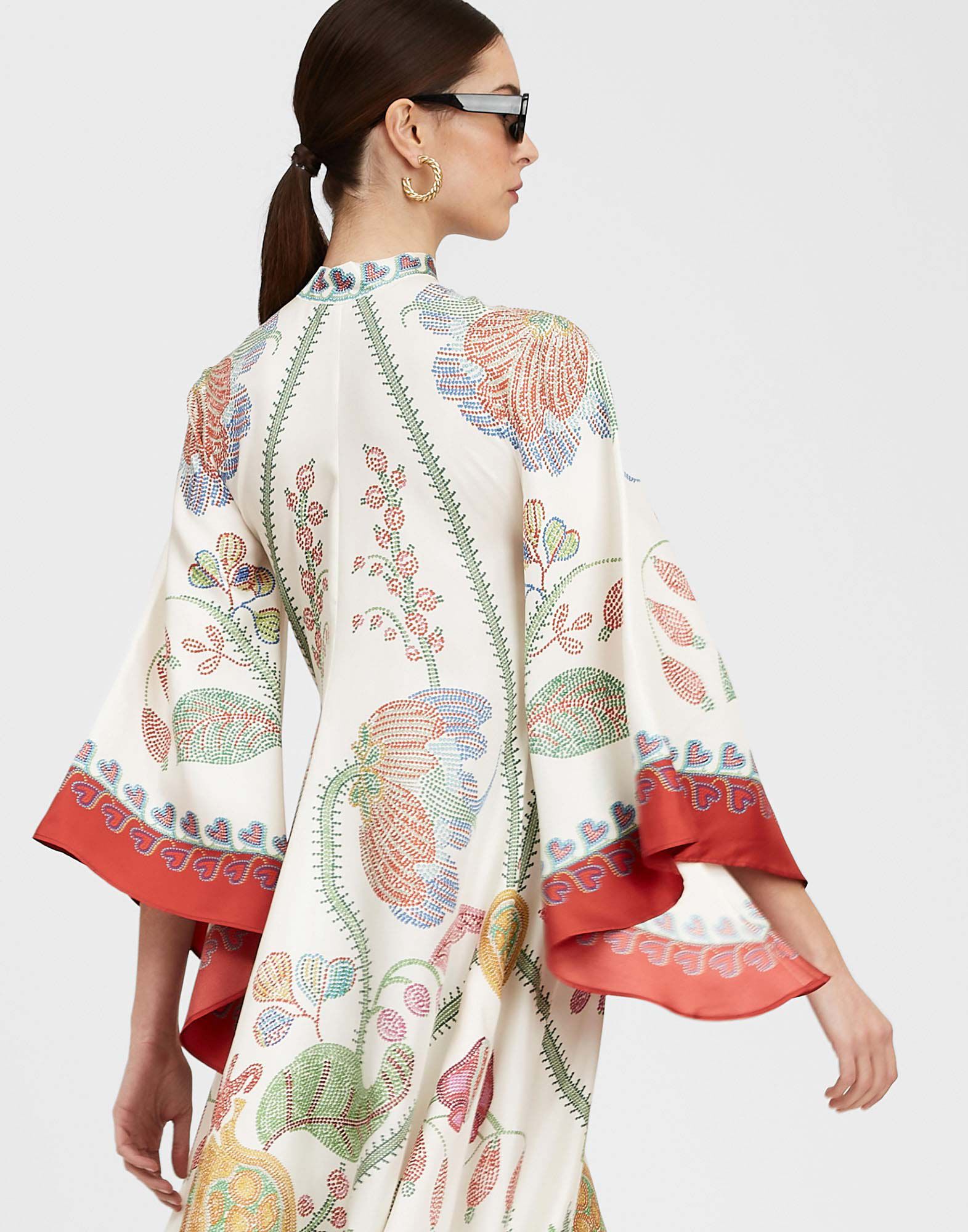 La DoubleJ Magnifico Dress Grenadilla Plac&eacute;e Off White DRE0232SIL006GRN01WH05