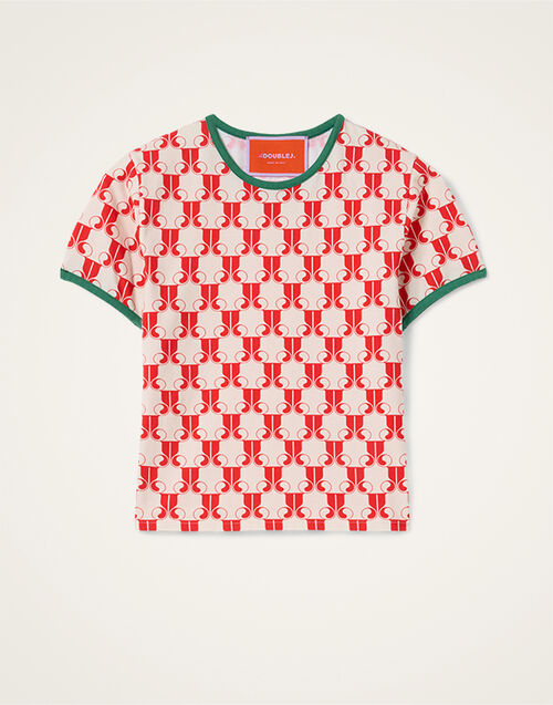 La DoubleJ The Cu-Tee Crop La DoubleJ Monogram Red TSH0068JER076DJM01RE01