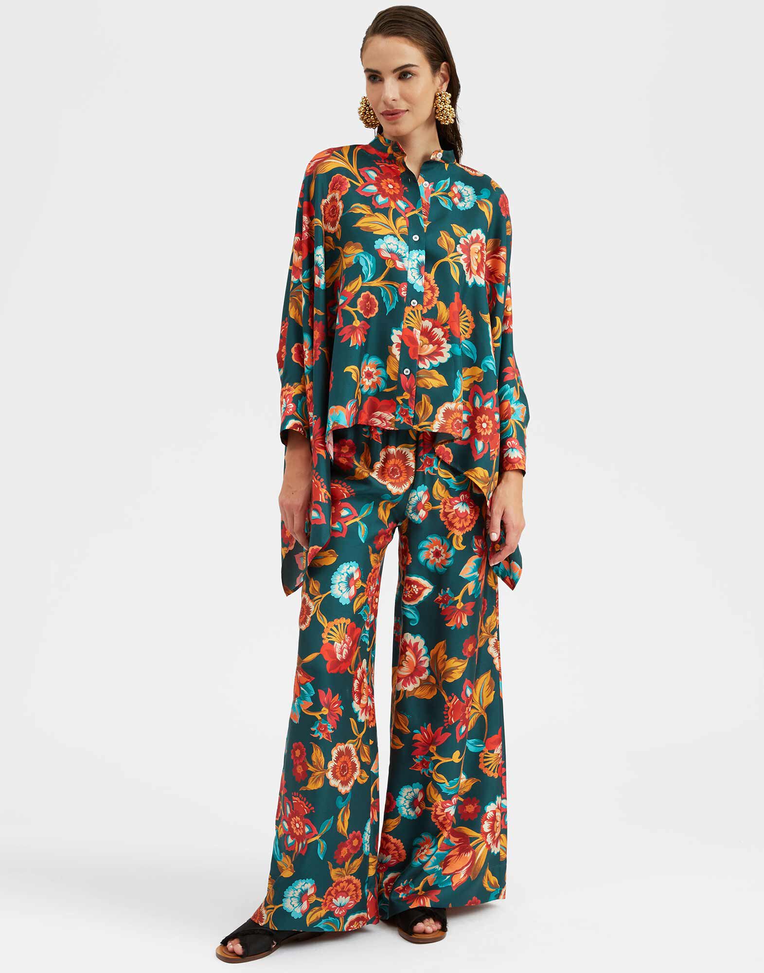 La DoubleJ Palazzo Pants Hottie Emerald TRO0003SIL001HOT01GR04