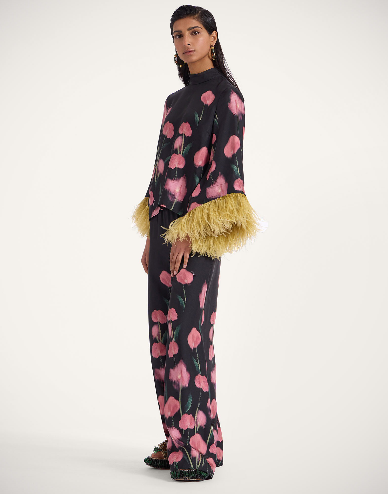 La DoubleJ Make An Exit Top Anthurium Black TOP0104SIL001ANT02BL01