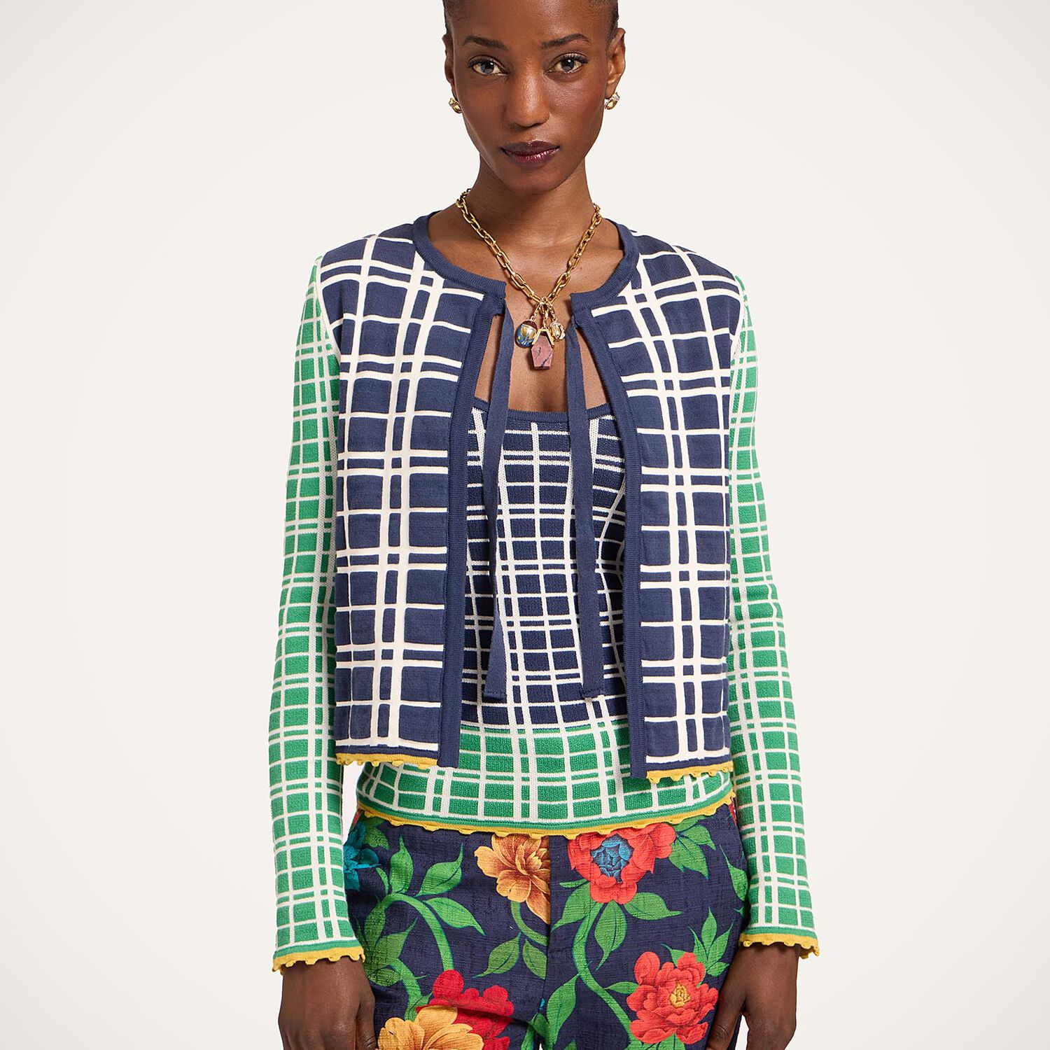 La Double J Check Me Cardigan