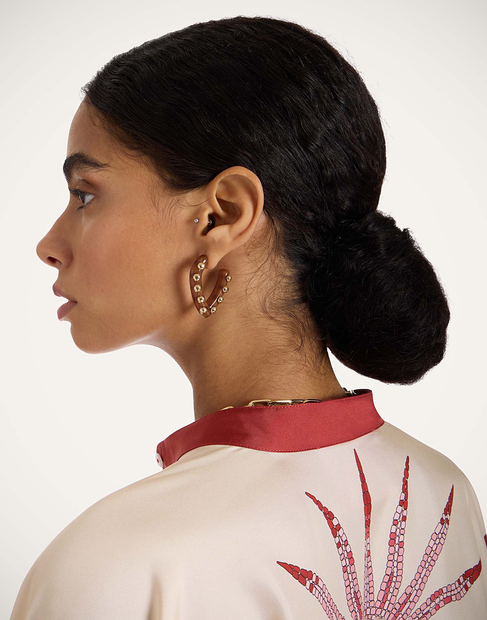 La DoubleJ Dew Earrings Mini Solid Tobacco EAR0055POL004SOLIDBR06