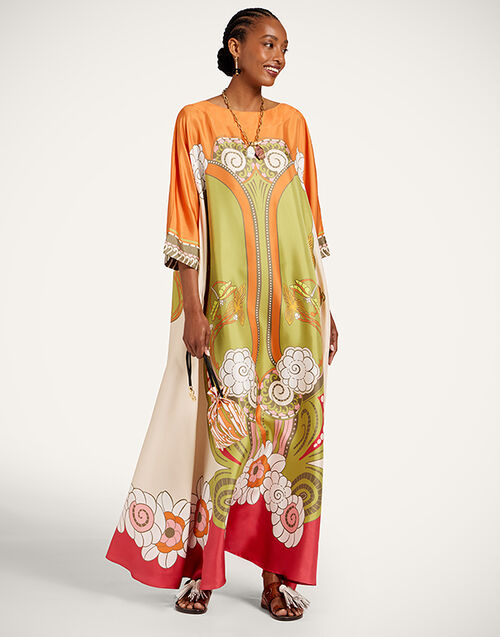 La DoubleJ Muumuu Dress Round Neck Ambrosia Plac&eacute;e Green DRE0574SIL001AMB03GR02