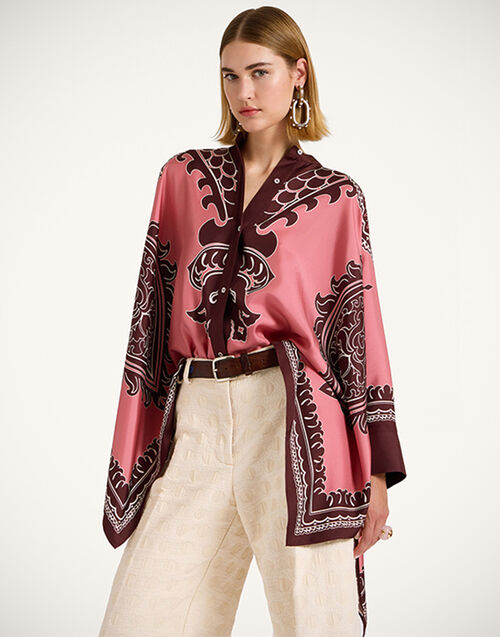 La DoubleJ Foulard Shirt Oltrarno Placée Pink SHI0059SIL006OLT03PI01