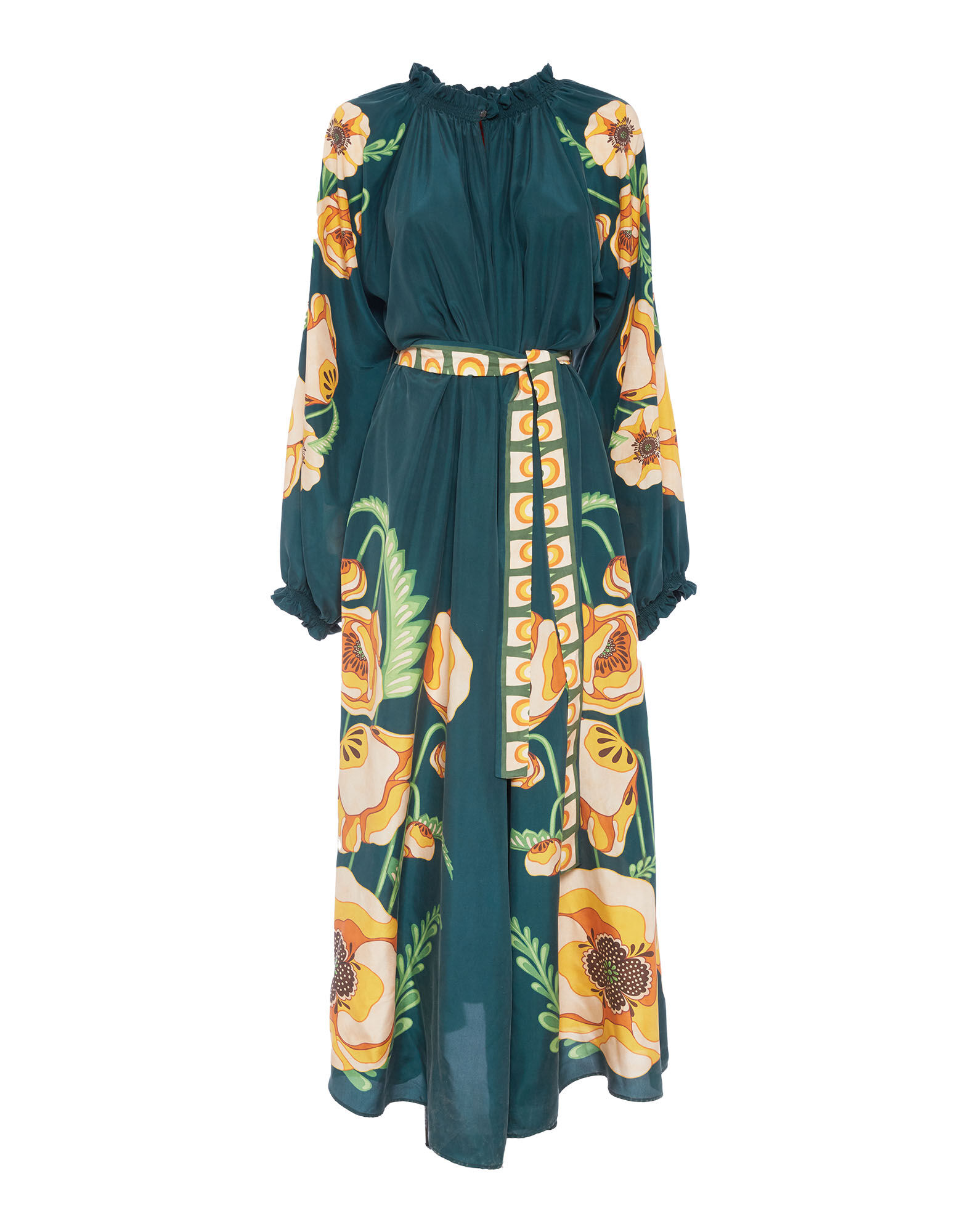 La DoubleJ Cerere Dress Poppies Green Plac&eacute;e DRE0399SIL009PPP0001