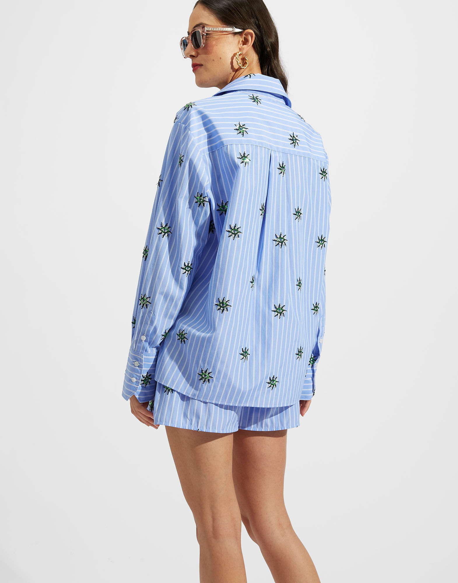 La DoubleJ Milano Shirt Third Eye Embroidered SHI0066EMB009THE02BU01