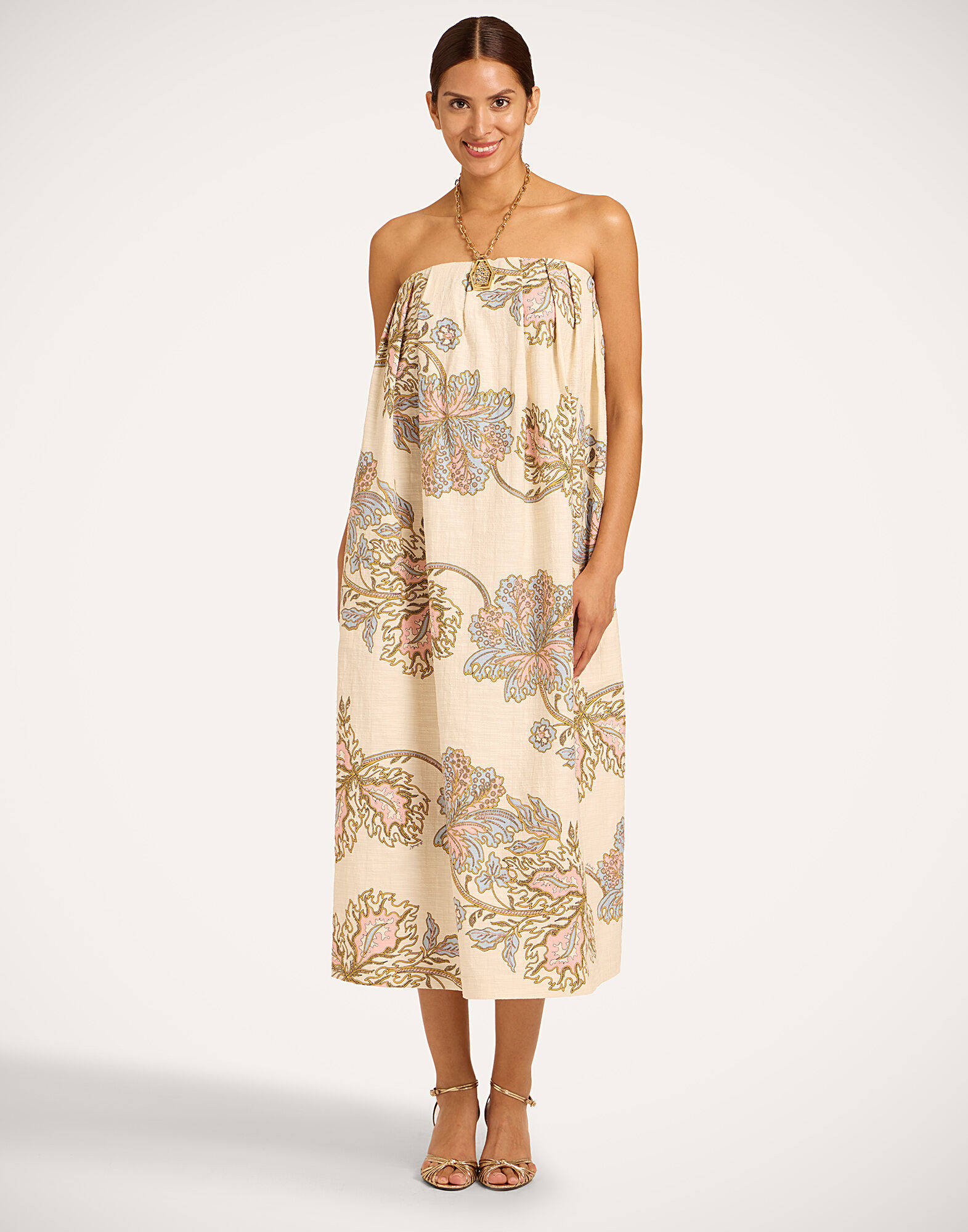 La DoubleJ Belted Filter Dress Swathe Ivory DRE1073COT005SWA01WH04