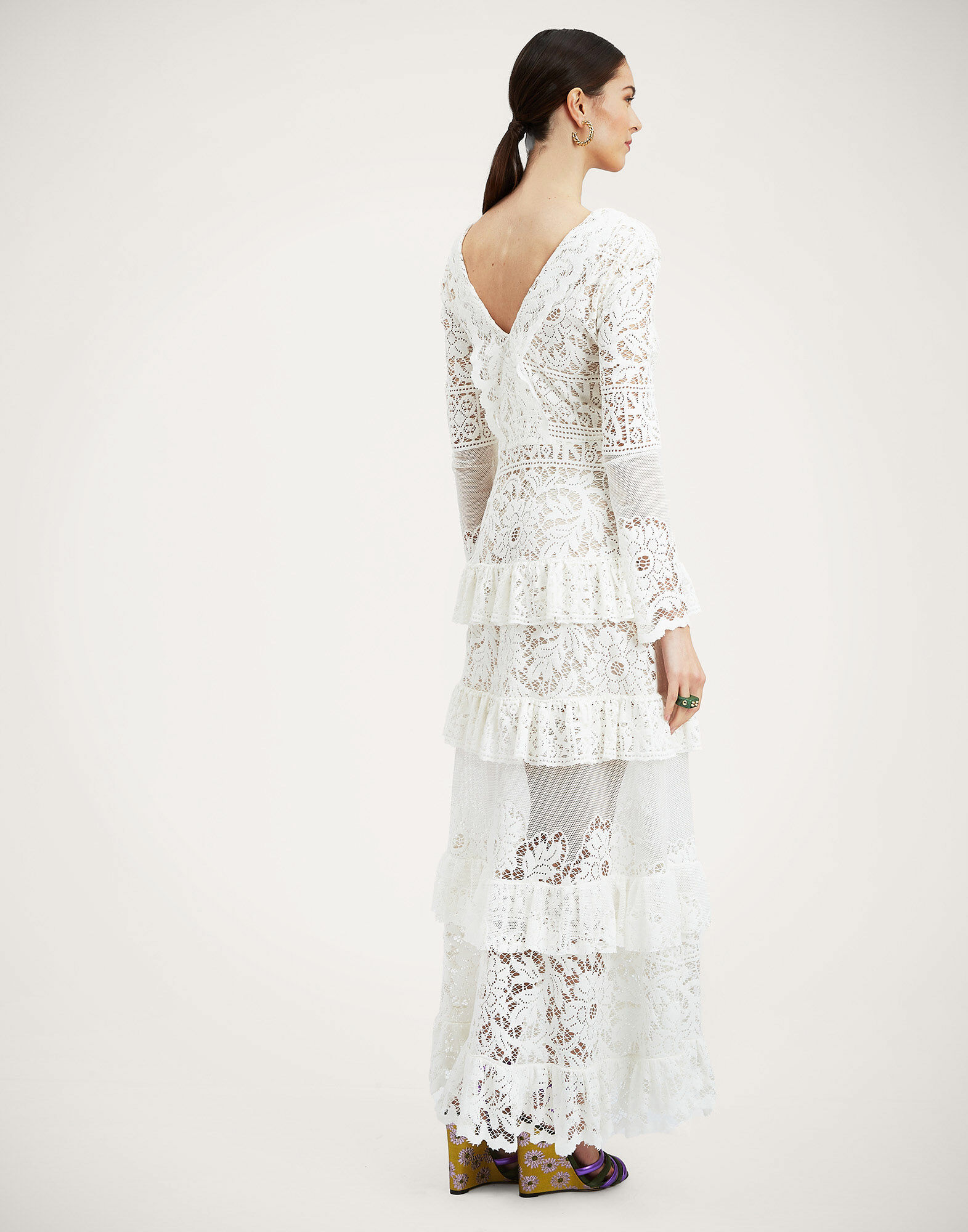 La DoubleJ Footloose Lacey Dress White DRE0626EMB028SOLIDWH01