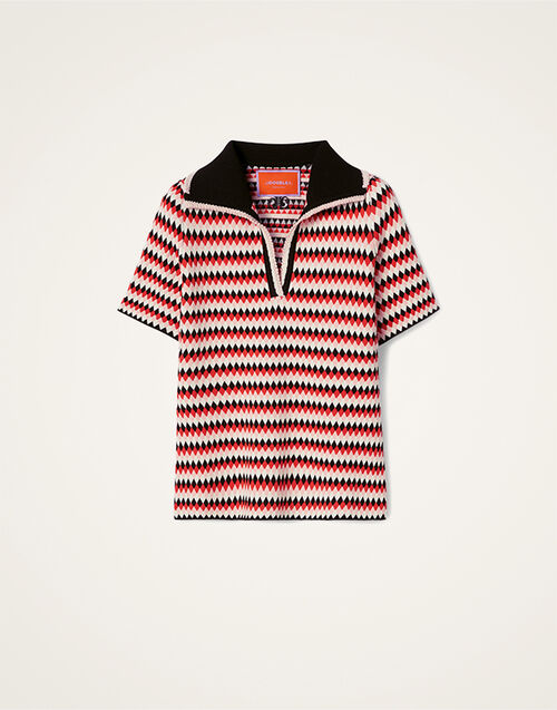 La DoubleJ Checkers Polo Multicolor Red & Pink PUL0268KNI159VA371PI01