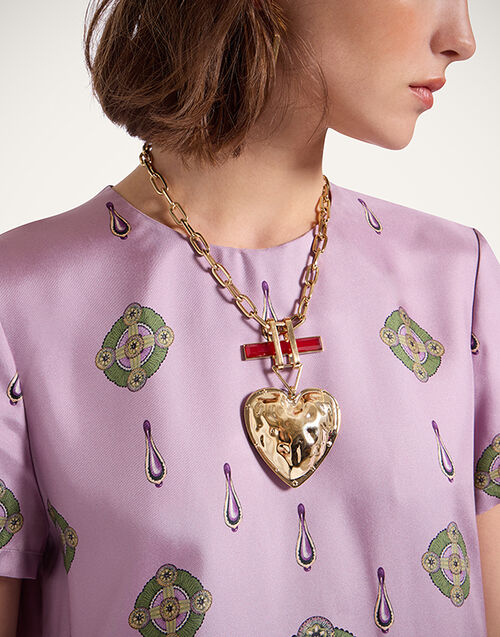 La DoubleJ Love Necklace 24k Gold Plate & Carnelian NEC0029BRA003CAR03YE05