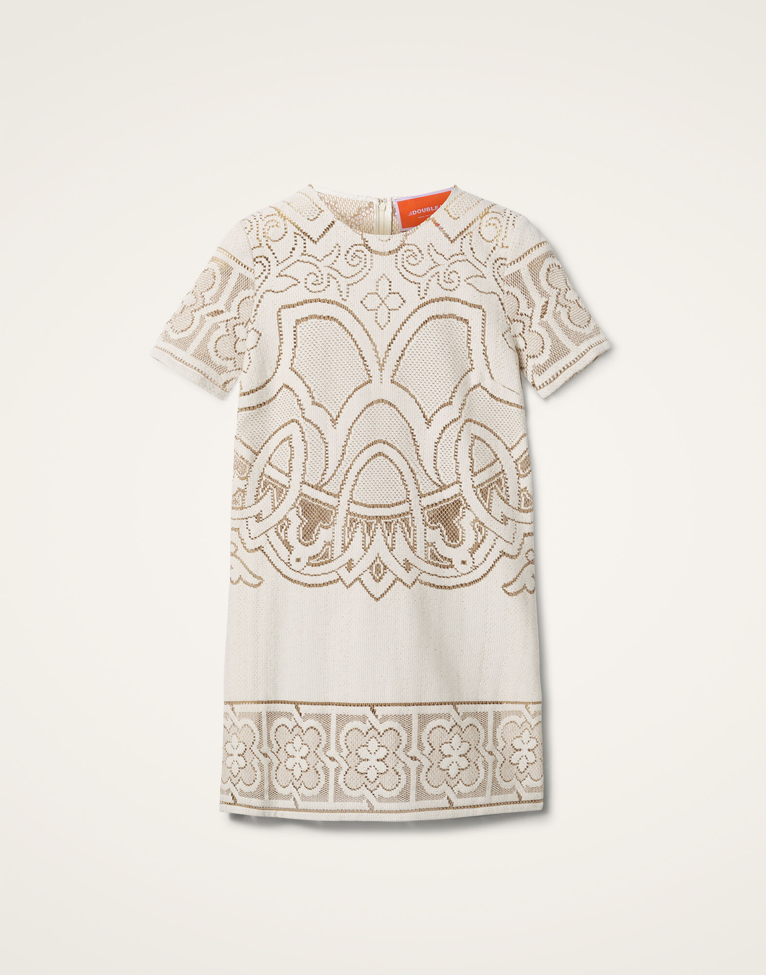 La DoubleJ Lacey Mini Swing Dress Solid White Smoke DRE0634EMB006SOLIDWH02