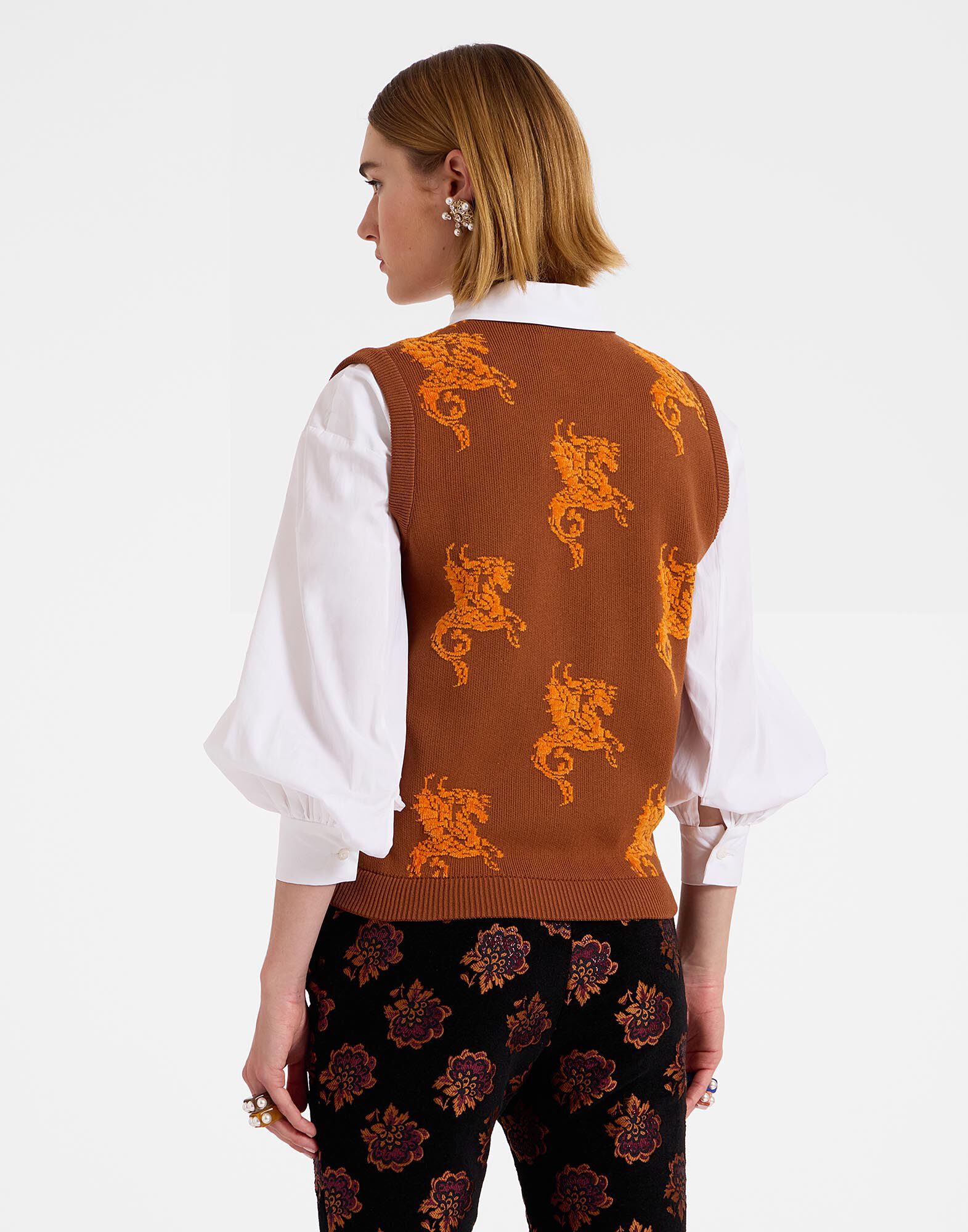 La DoubleJ Gryphos Gilet Brown PUL0212KNI121VA274BR02