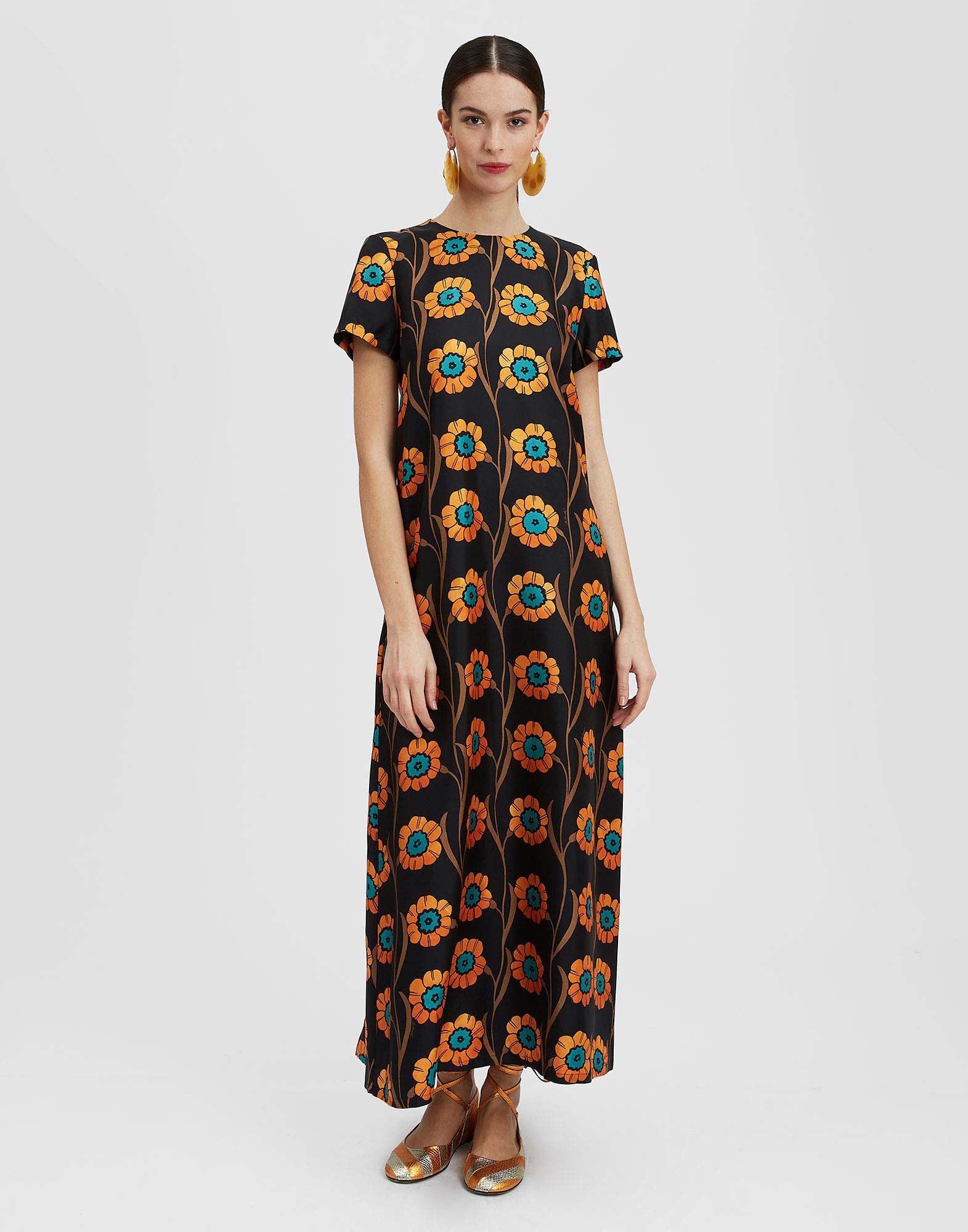 La DoubleJ Swing Dress Daisychain Black DRE0001SIL001ROP01BL01