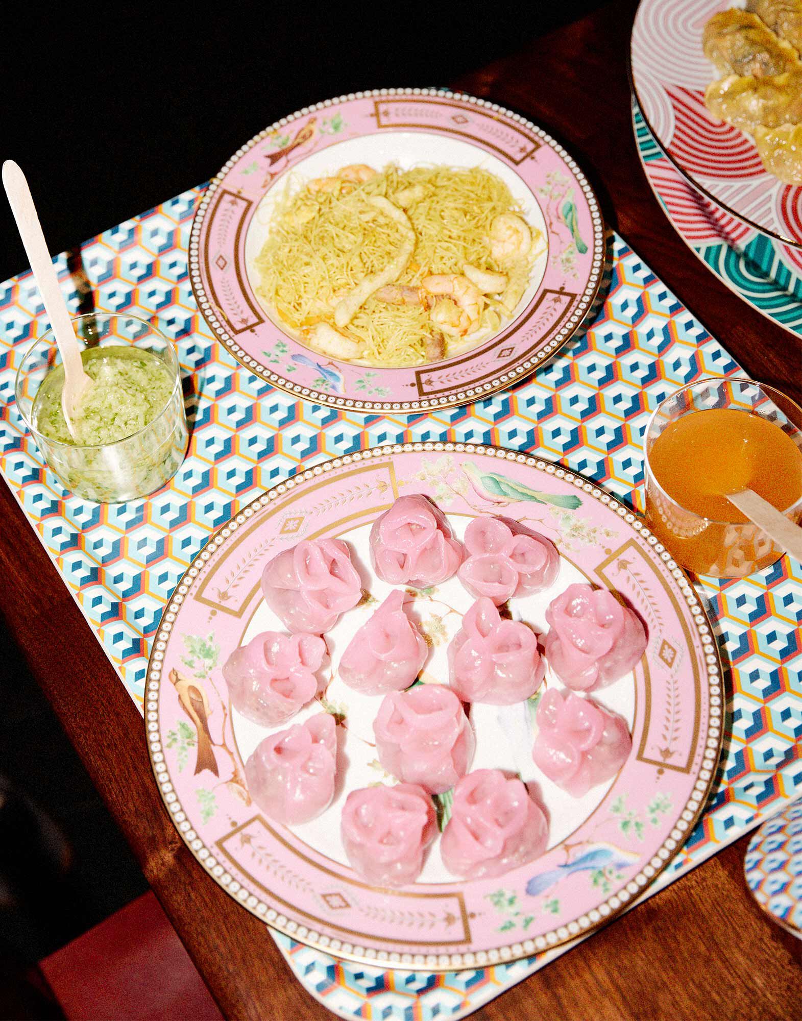 La DoubleJ Rectangular Printed Tray Cubi Blu TRA0001WOD001CUB0004