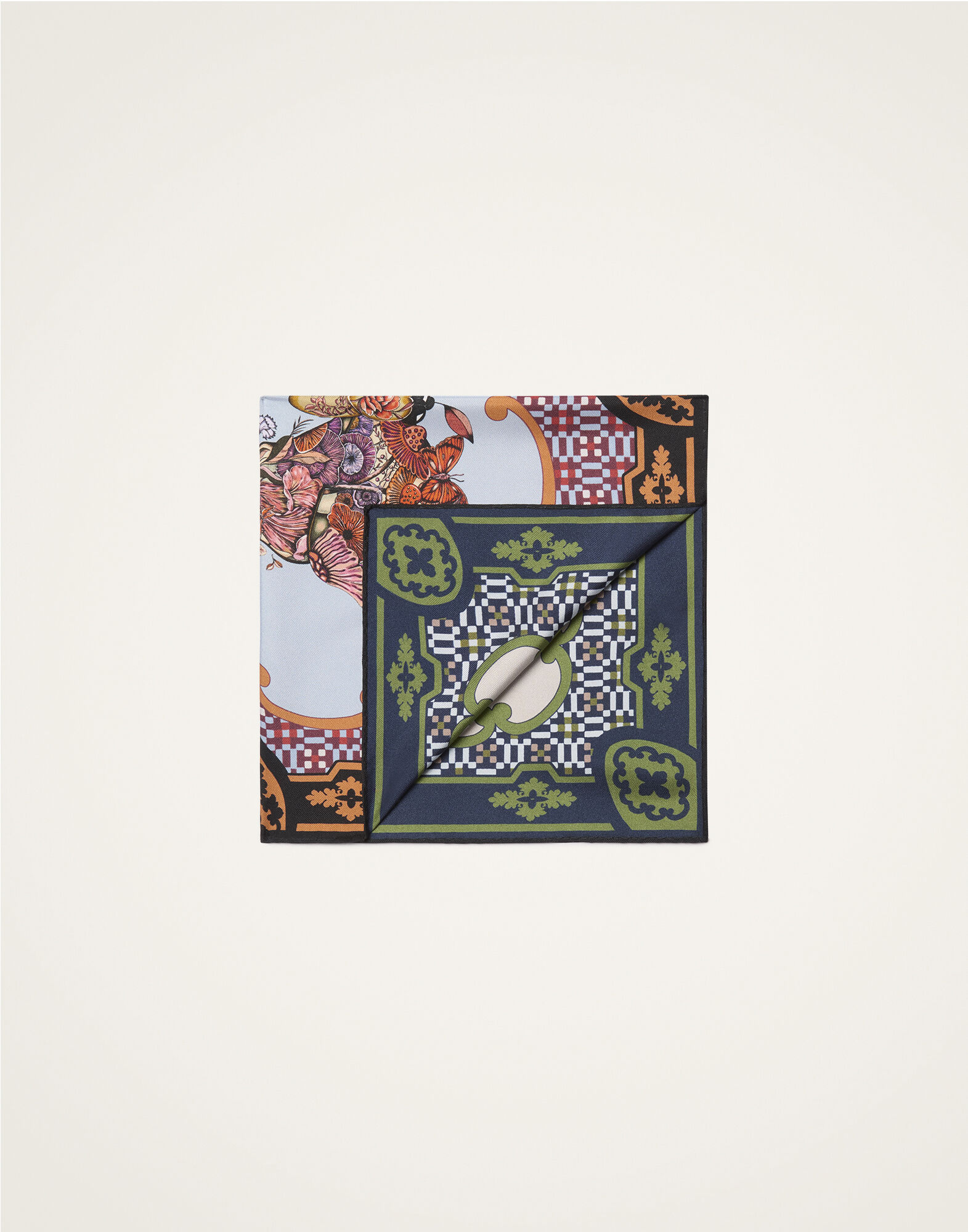 La DoubleJ Foulard 45 Mariposa Plac&eacute;e Celeste SCA0065SIL006MAR07BU12