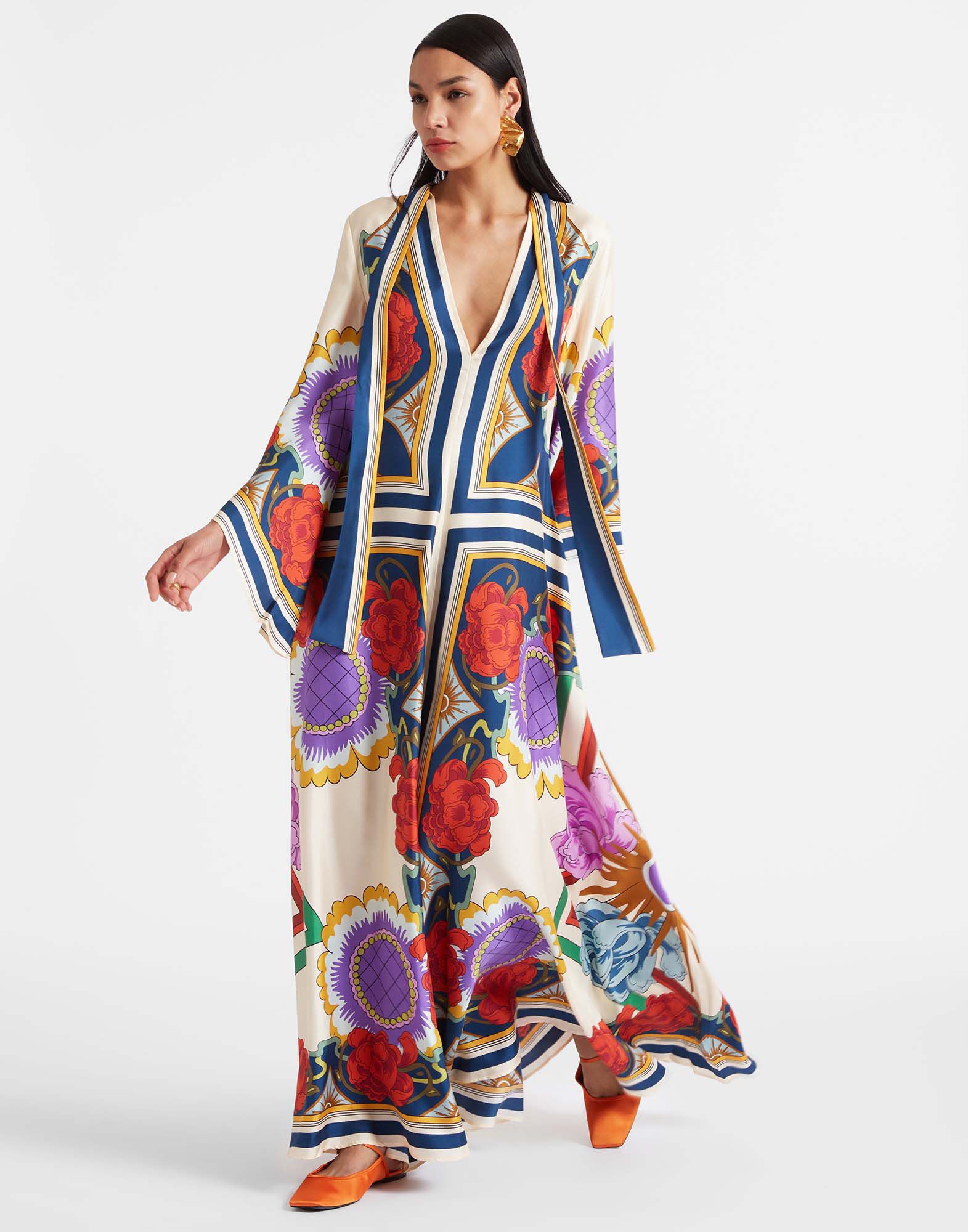 La DoubleJ Magnifico Dress Taormina Plac&eacute;e Rust DRE0232SIL006LRT01OR04