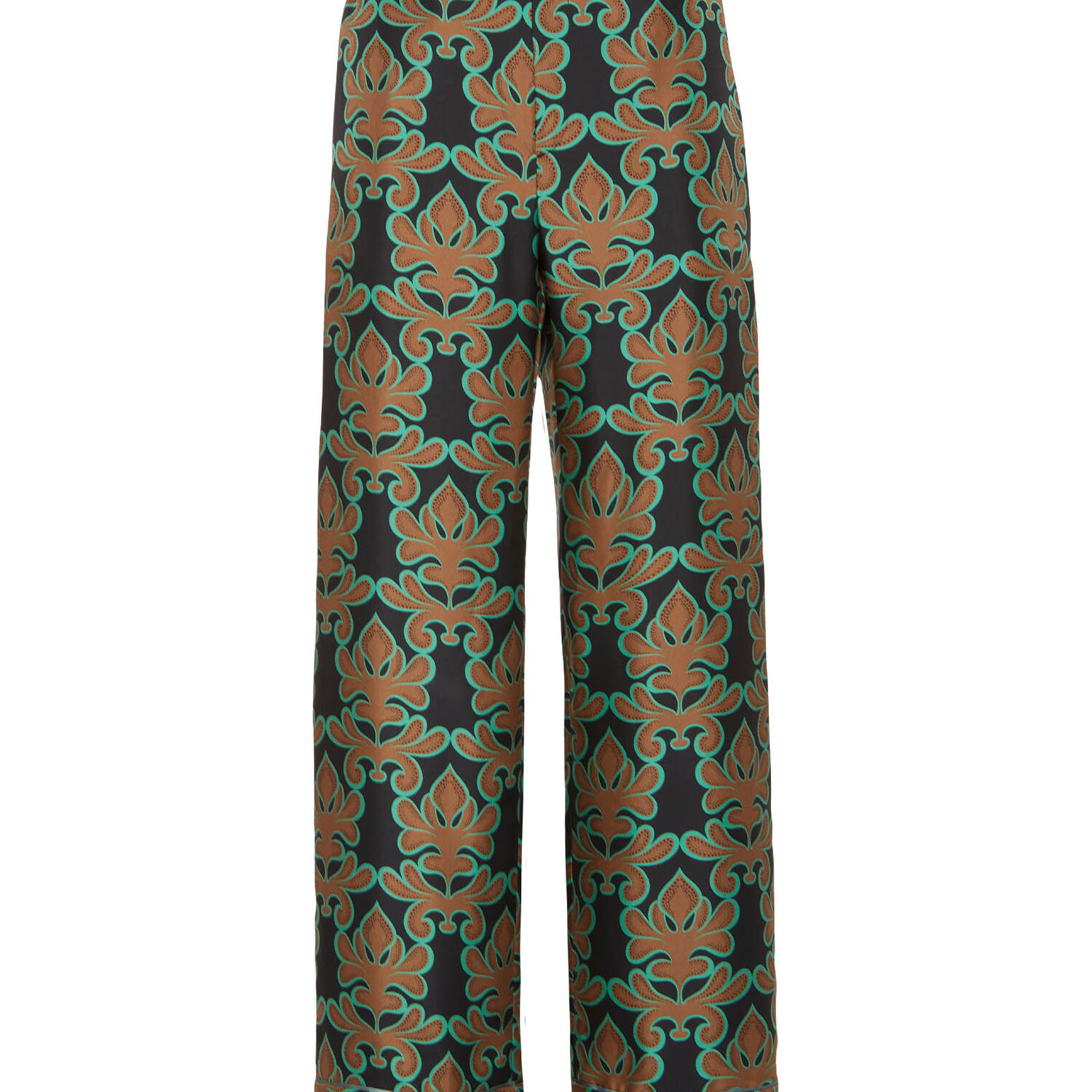 La Doublej La Double J Pajama Printed Silk-satin Shirt In Herald Black