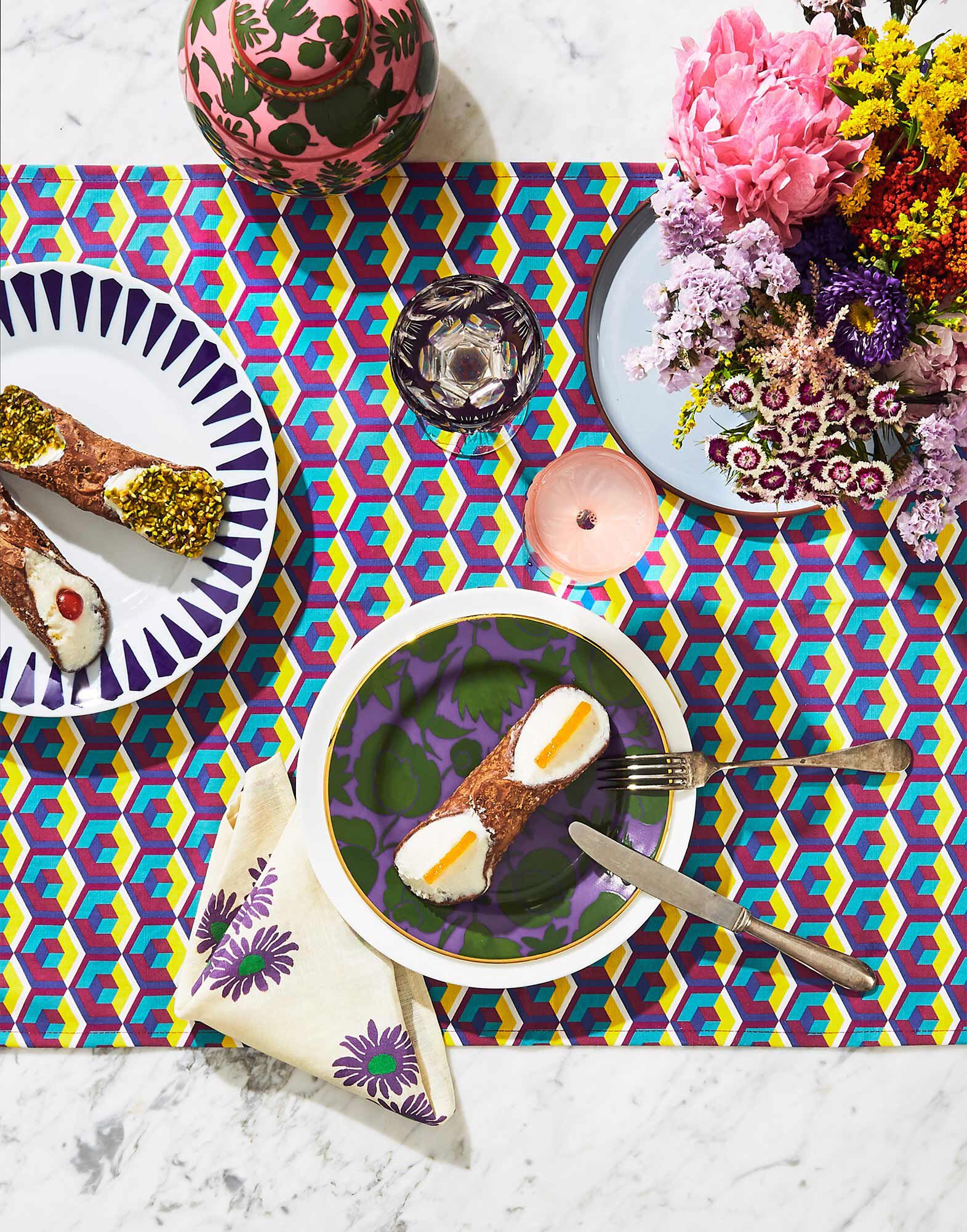 La DoubleJ Dessert Plate Set of 2 Wildbird Lilla/Verde DIS0023CER001CER0015