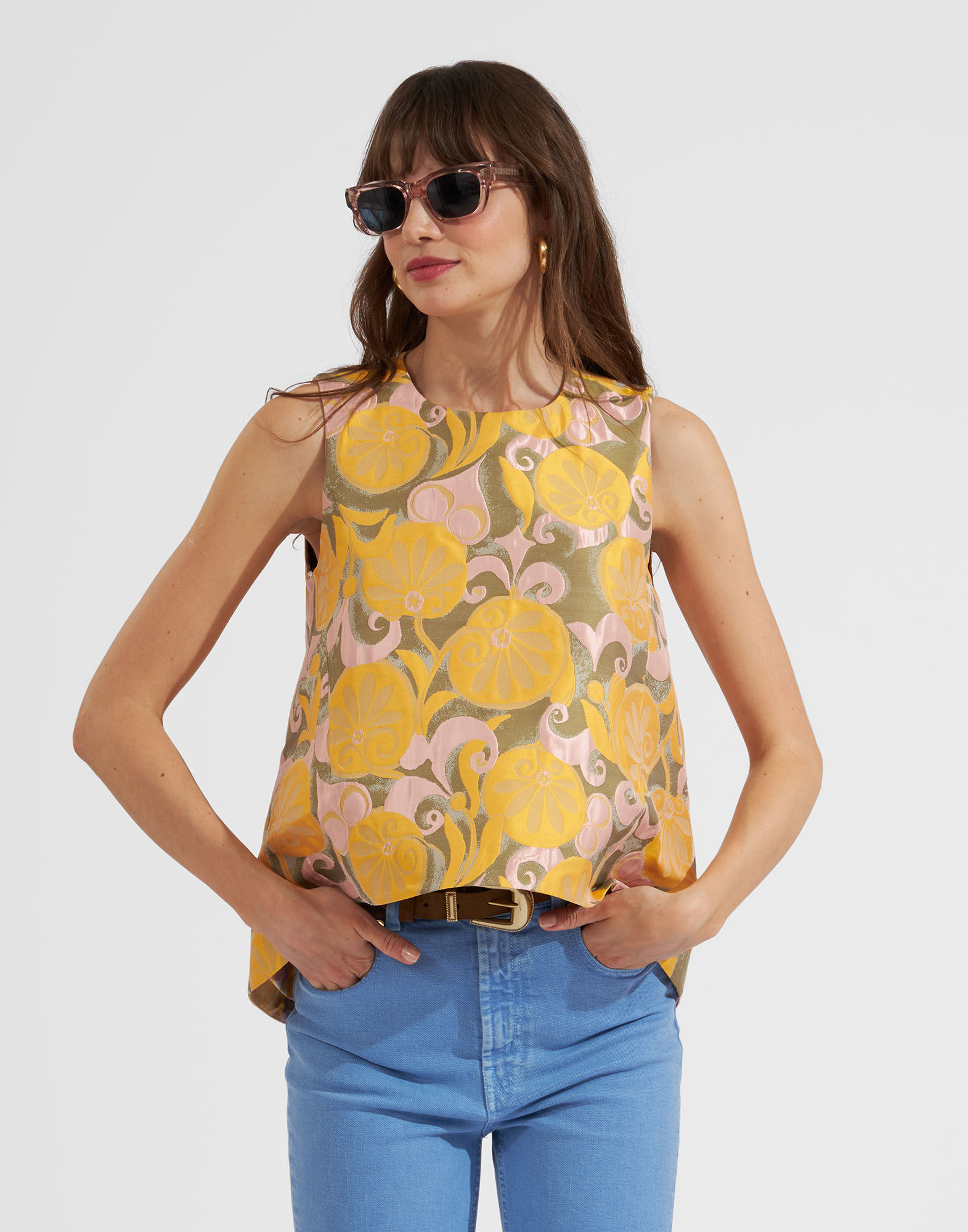 La DoubleJ La Scala Top Moonflower Yellow TOP0016JCQ047MOO02YE02