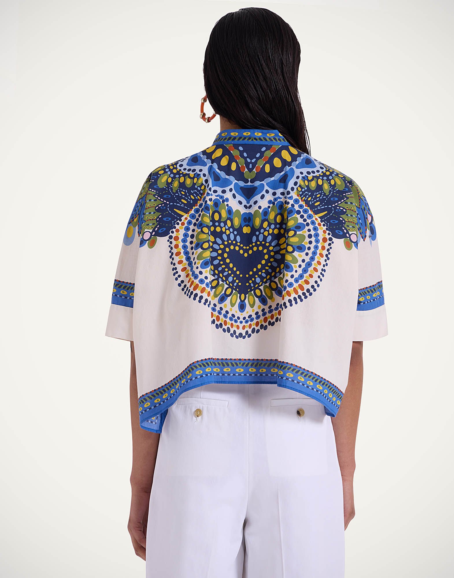La DoubleJ Mini Foulard Shirt Chakra Plac&eacute;e Multicolor SHI0091COT056CHA05MU01