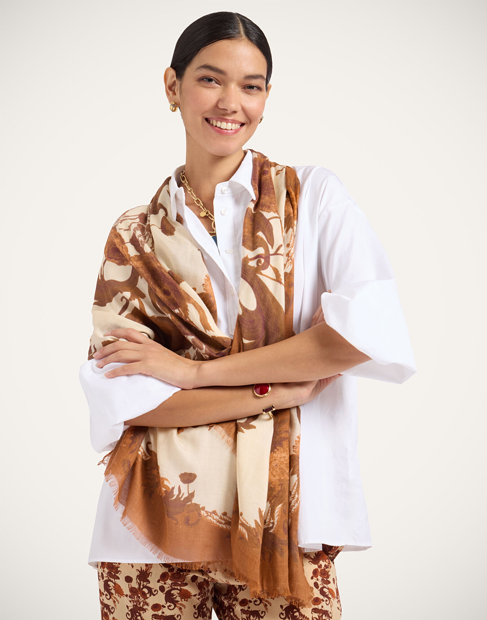 La DoubleJ Scarf Coven Plac&eacute;e Buttercream SCA0097MOS001COV05WH09