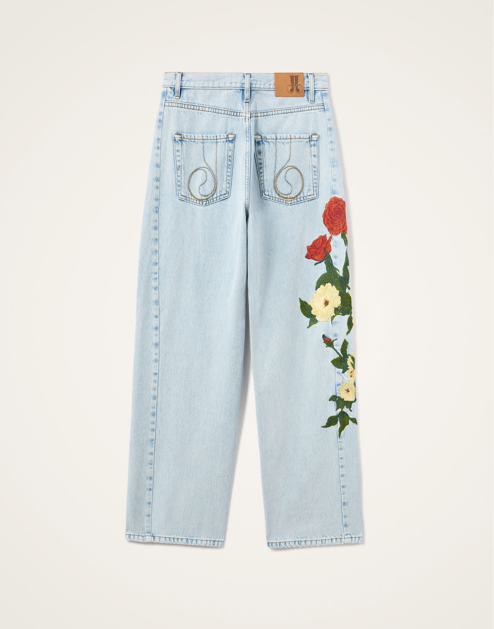 La DoubleJ The Barrel Jean Bloomy Multicolor Red & Yellow TRO0178DEN013VA384BU03