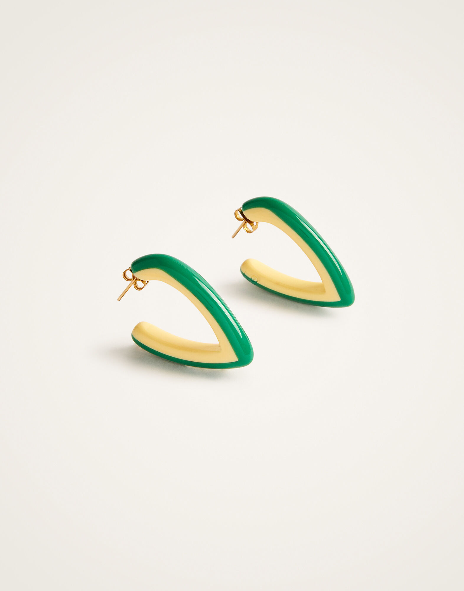La DoubleJ Dew Earrings Bicolor Mini Bicolor Green & Ivory EAR0057POL008BIC01BR05
