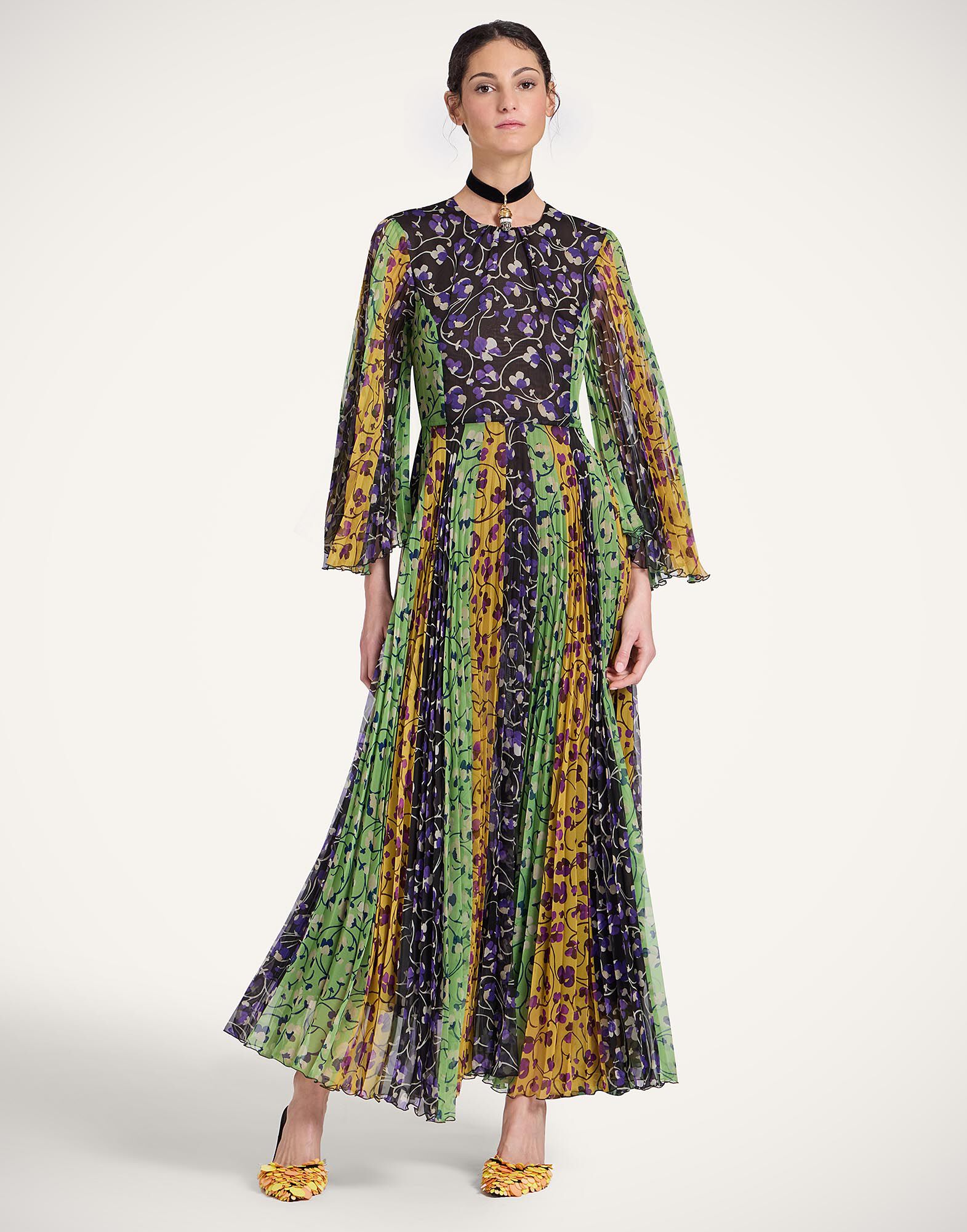 La DoubleJ The Angel Dress Honeysuckle Tricolor Plac&eacute;e Yellow DRE0805CHF004HNY04YE02