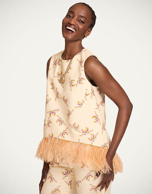 La DoubleJ La Scala Top Farfalla Buttercream TOP0013COT005FAR08WH09