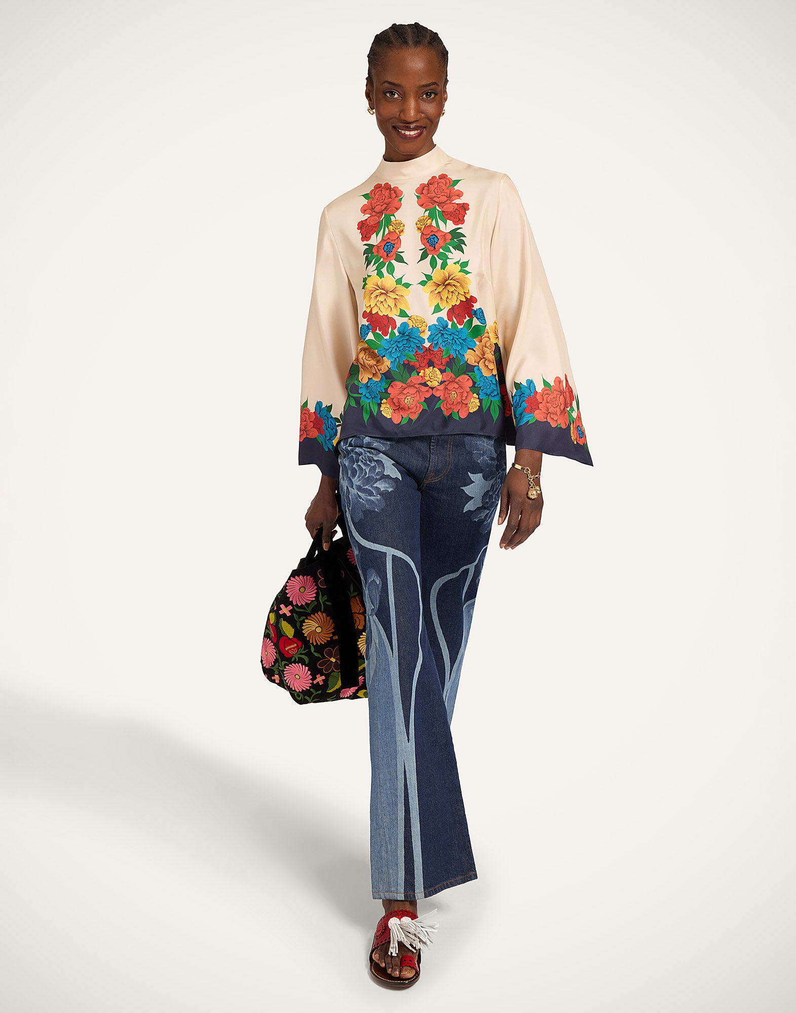 La DoubleJ Make An Exit Top Princess Peony Plac&eacute;e Ivory TOP0117SIL017PPE02WH04