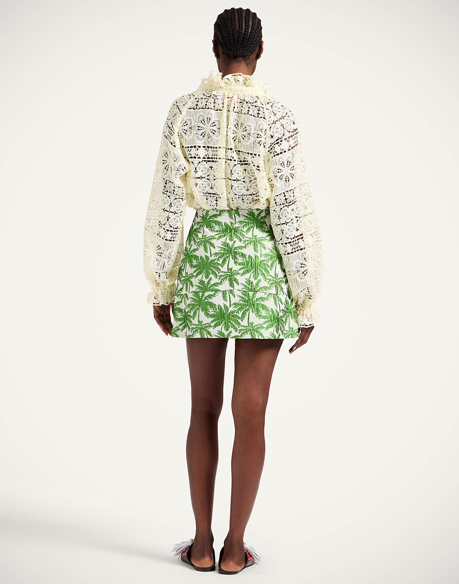 La DoubleJ Short Skirt Tropicana White SKI0027JCQ112TRC03WH01