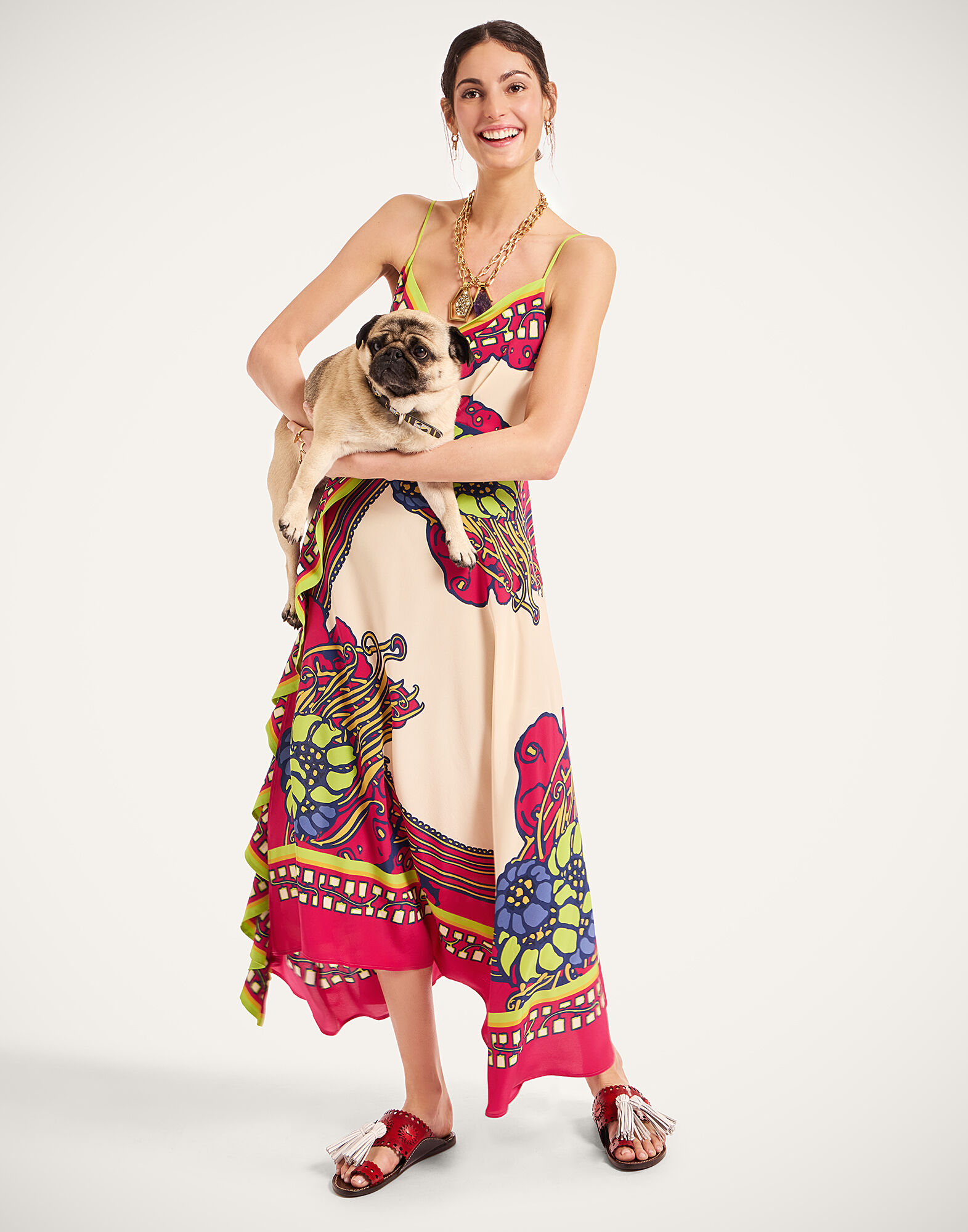 La DoubleJ Turn Around Dress Lemuria Plac&eacute;e Pink DRE0905CRE002LEM02PI01