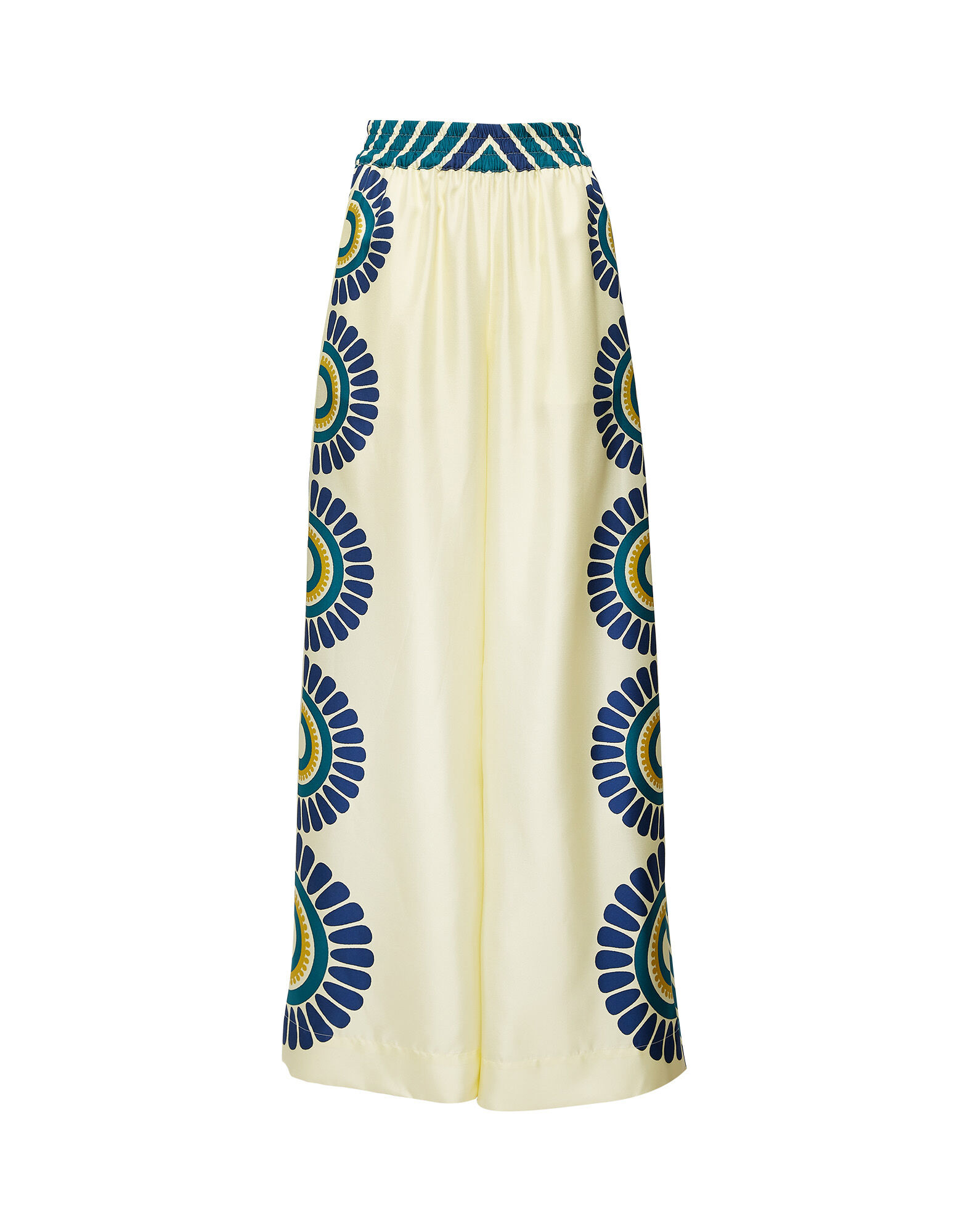 La DoubleJ Palazzo Pants White Solar Plac&eacute;e TRO0026SIL006SOL0003