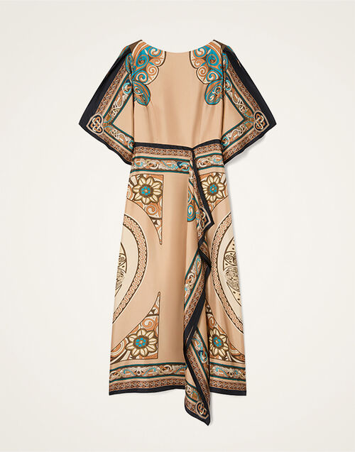 La DoubleJ Foulard Dress Kells Plac&eacute;e Camel DRE1127SIL029KEL03BR04