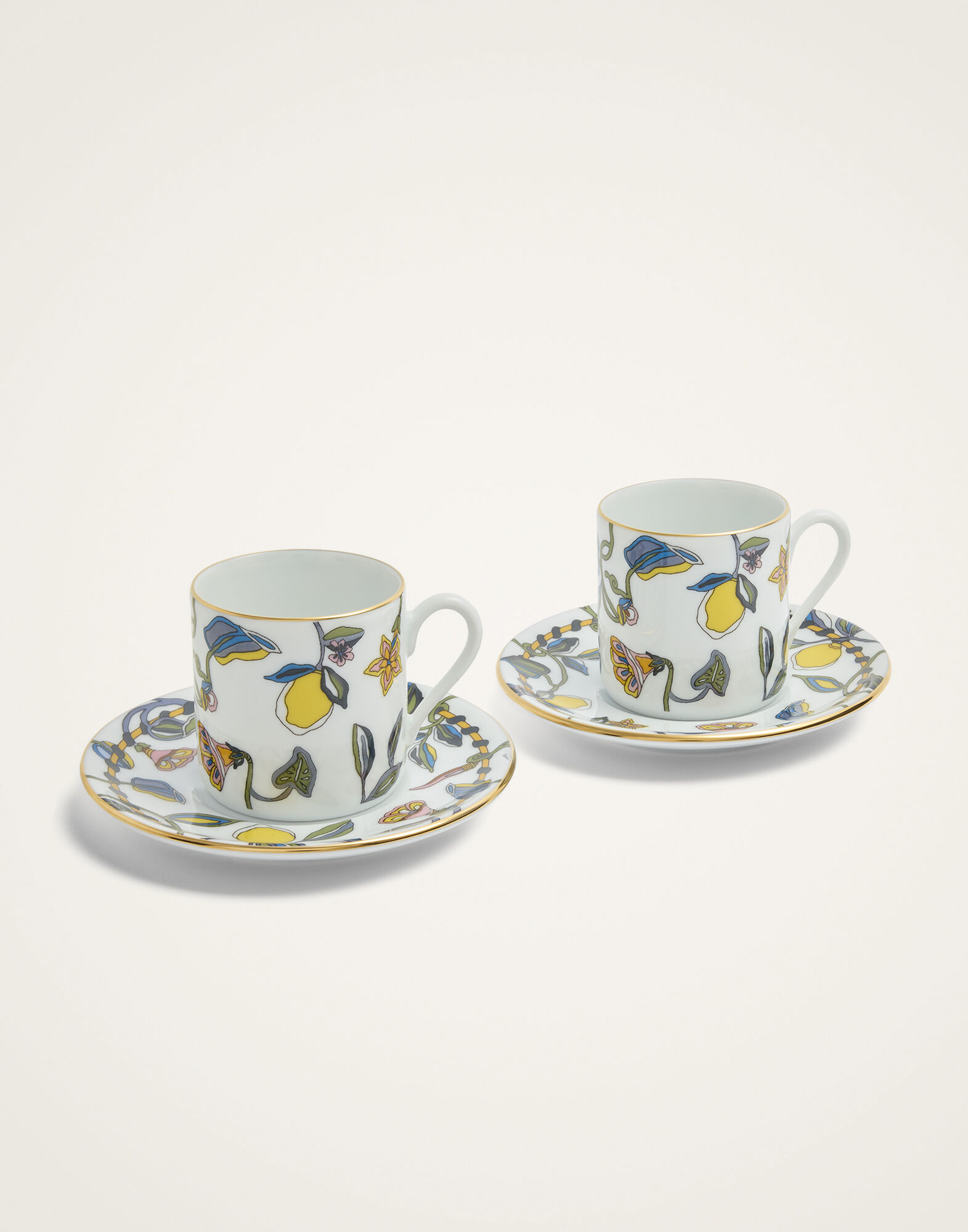 La DoubleJ Impero Espresso Cup Set Of 2 Borboni White CUP0011CER001BRN12WH01