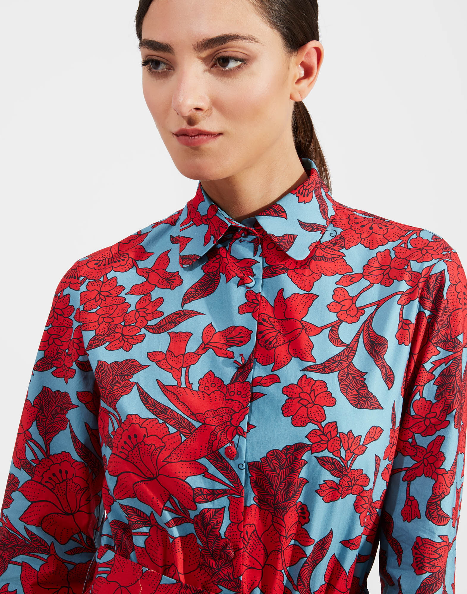 La DoubleJ Bellini Dress Lilium Turchese DRE0016COT003LIL0005