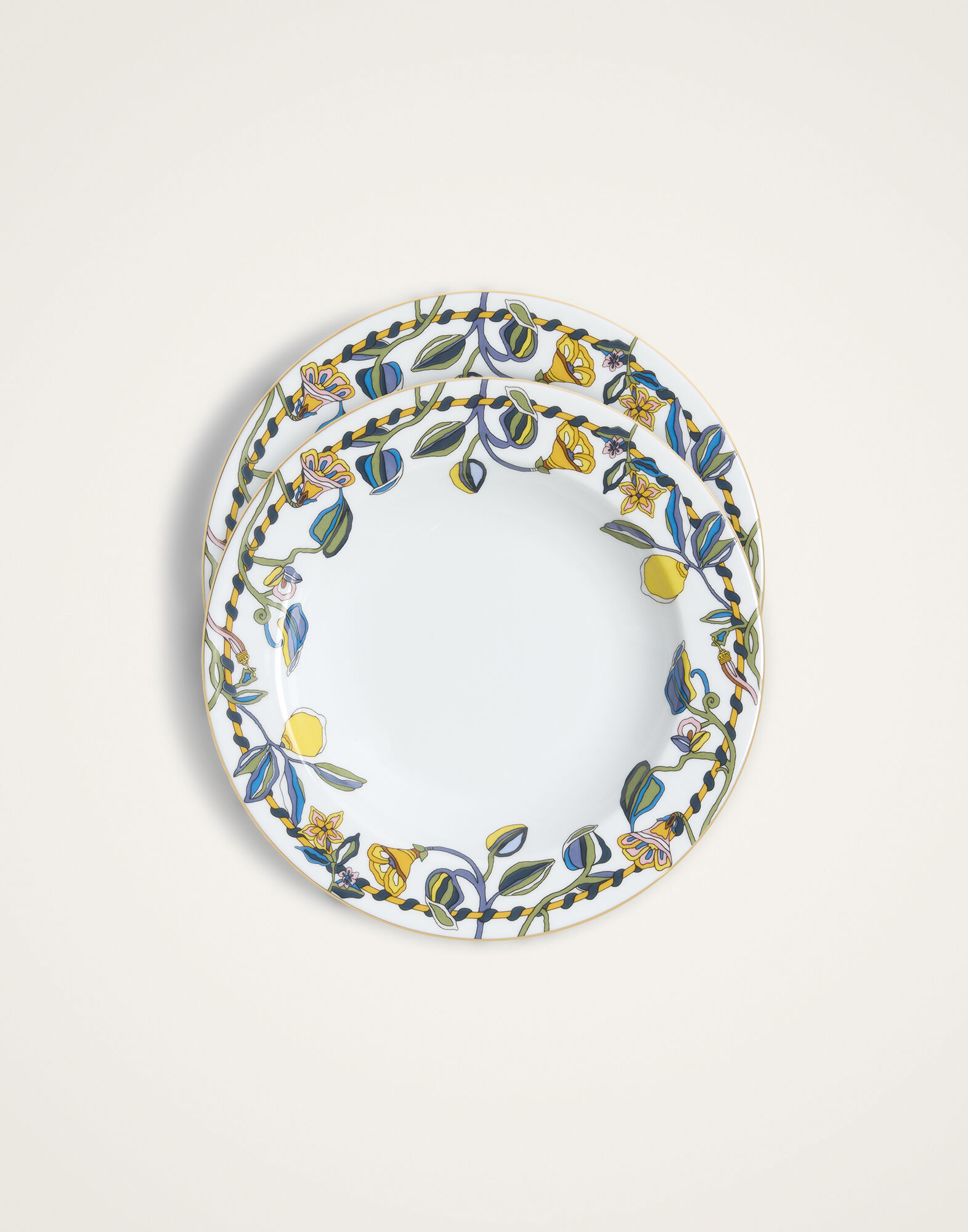 La DoubleJ Soup Plates Set Of 2 Borboni White SOU0002CER001BRN12WH01