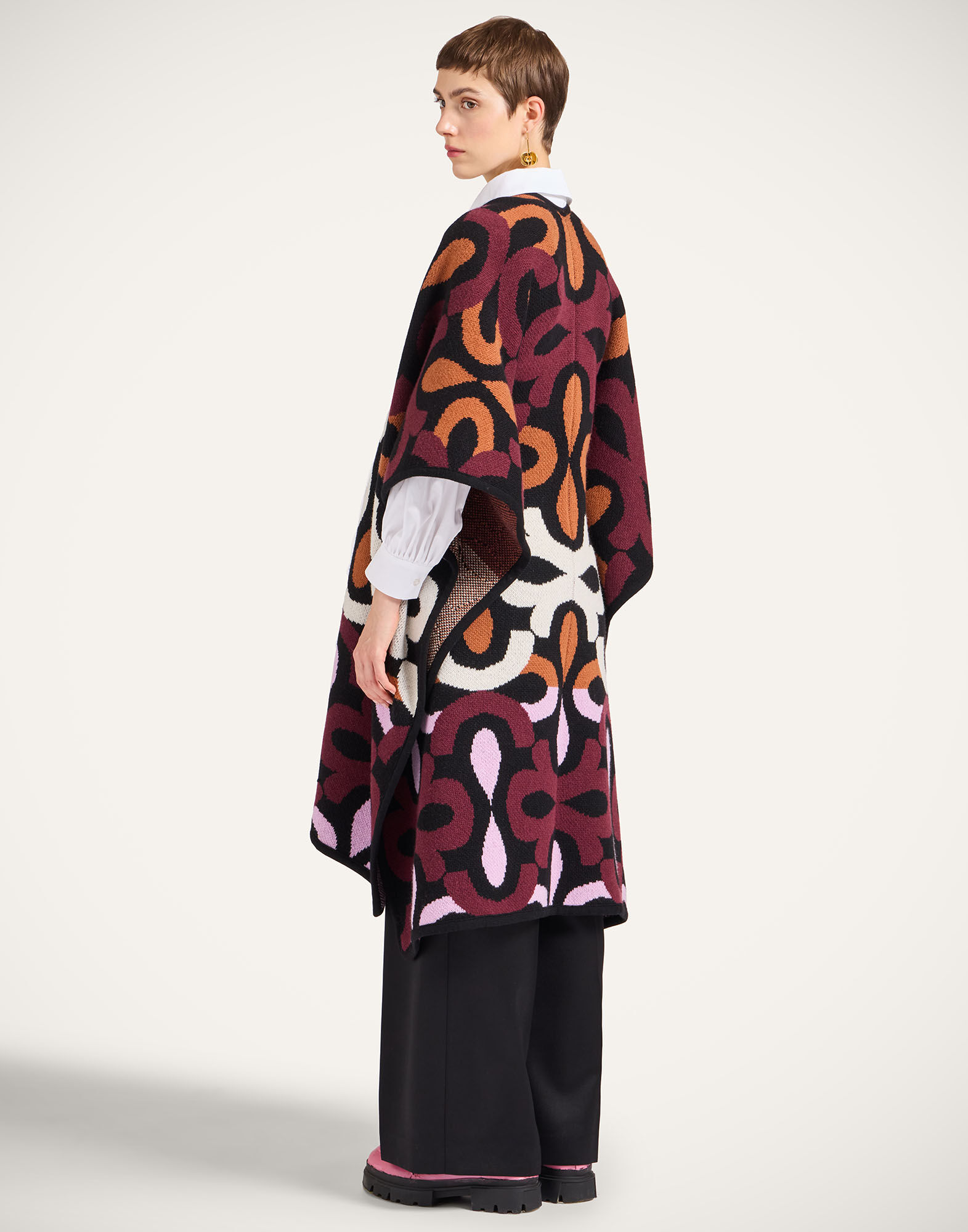 La DoubleJ Maiolika Robe Multicolor Burgundy SCA0090KNI184VA432BR06