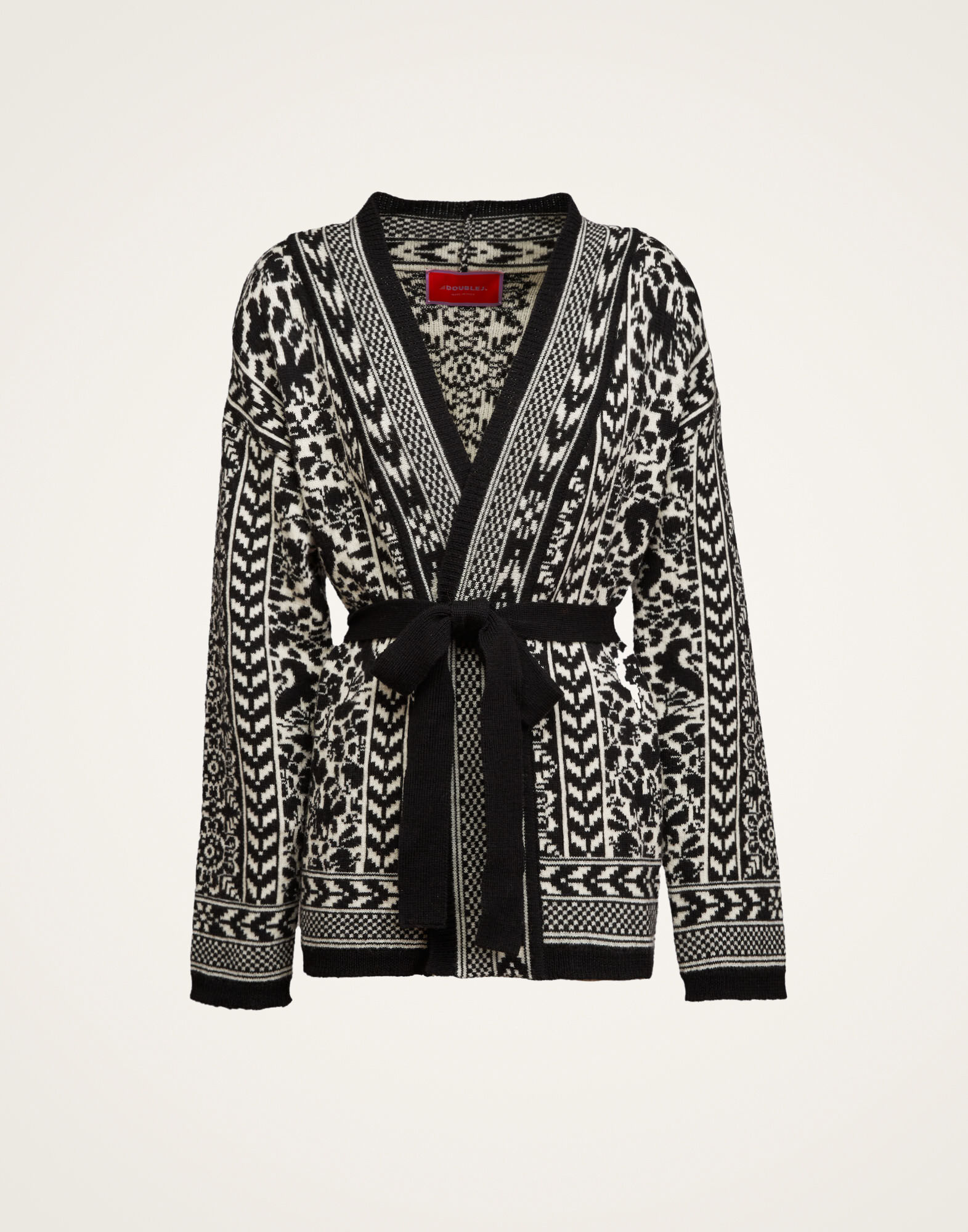 La DoubleJ Cozy Cardigan Black / White JAC0053KNI060VAR0167