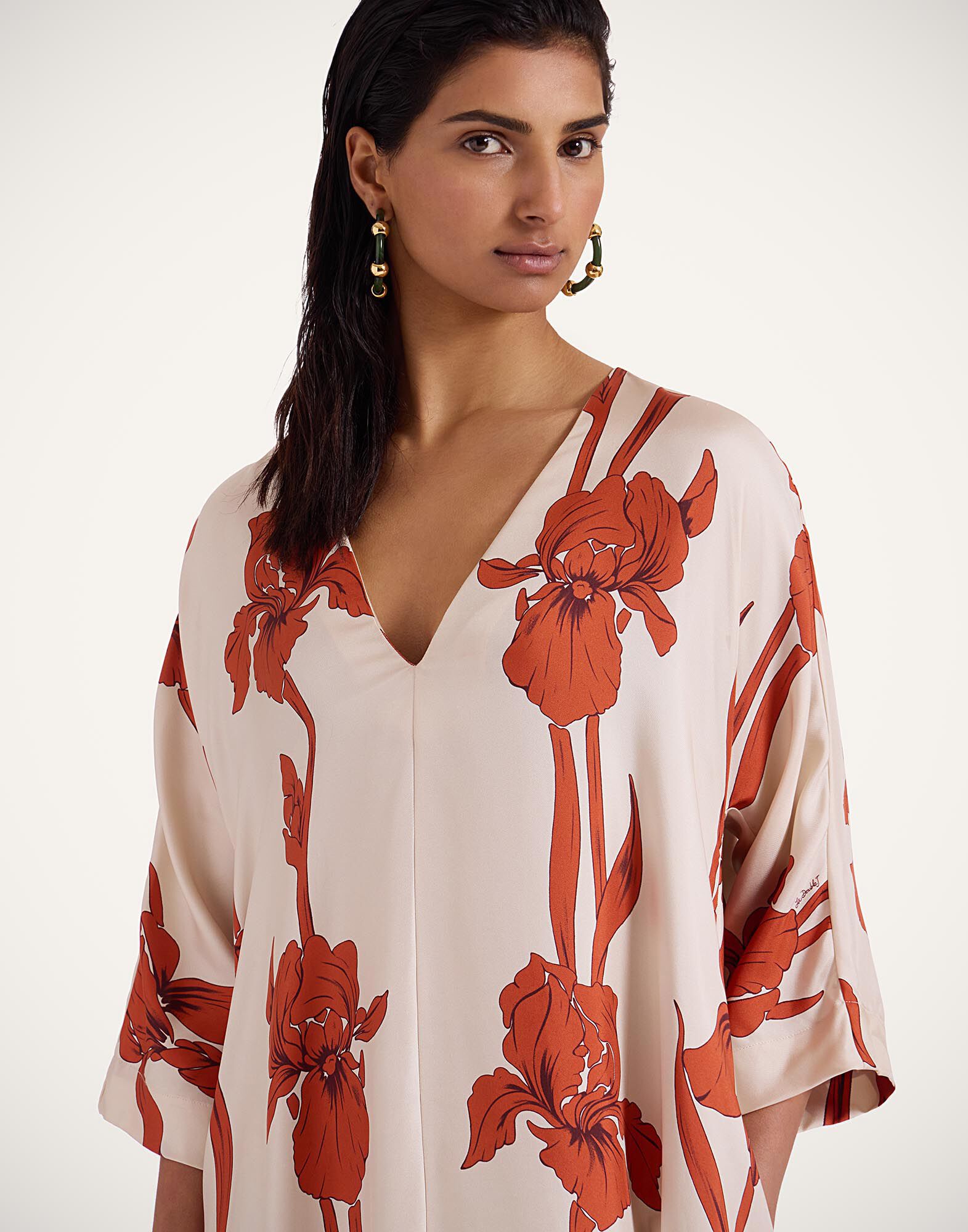 La DoubleJ Muumuu Dress Iris Dark Orange DRE0308SIL001IRS04OR03