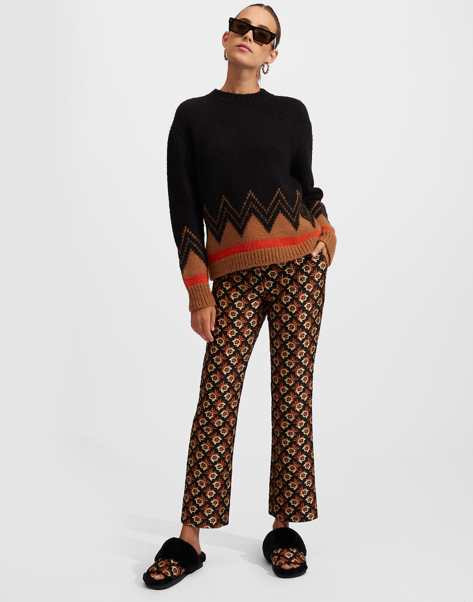 Dolomite Sweater in Black/Camel for Women | La DoubleJ US