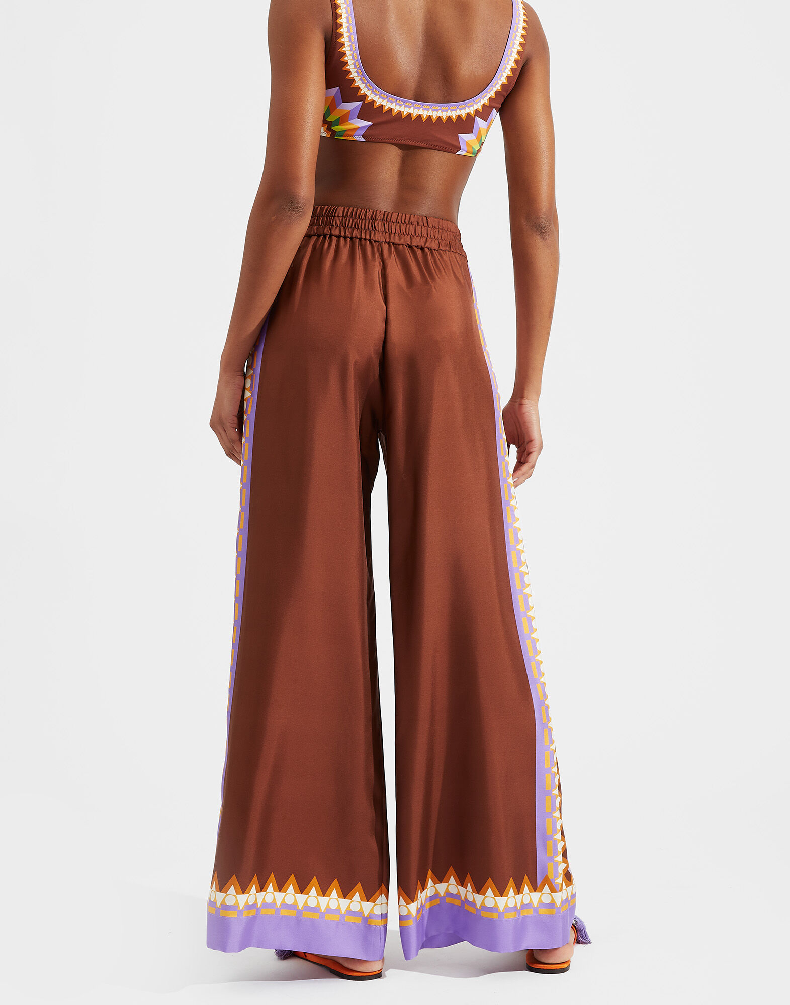 La DoubleJ Palazzo Pants Sunset Moro Plac&eacute;e TRO0026SIL006SUS0002