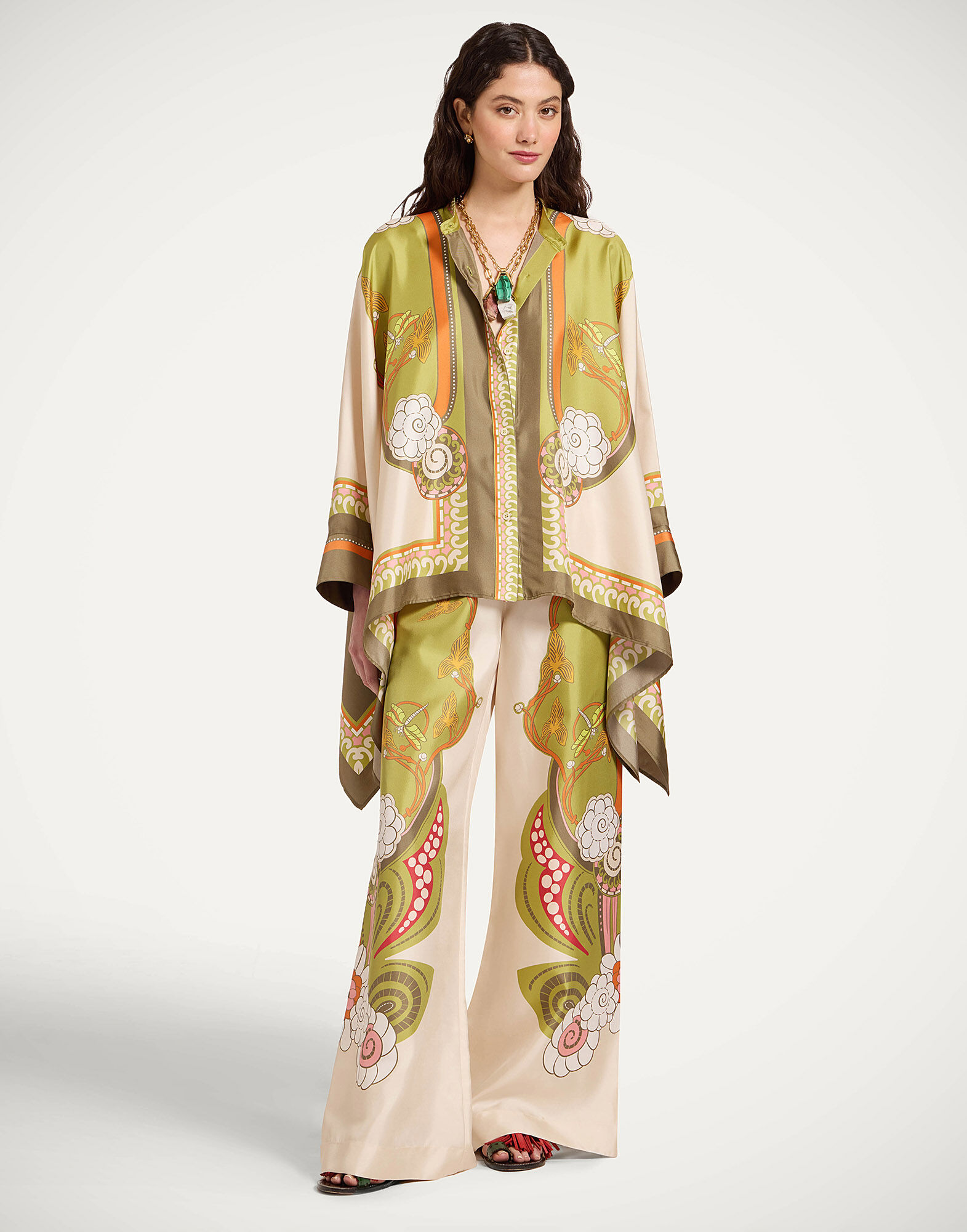 La DoubleJ Palazzo Pants Ambrosia Plac&eacute;e Ivory TRO0026SIL001AMB03WH04