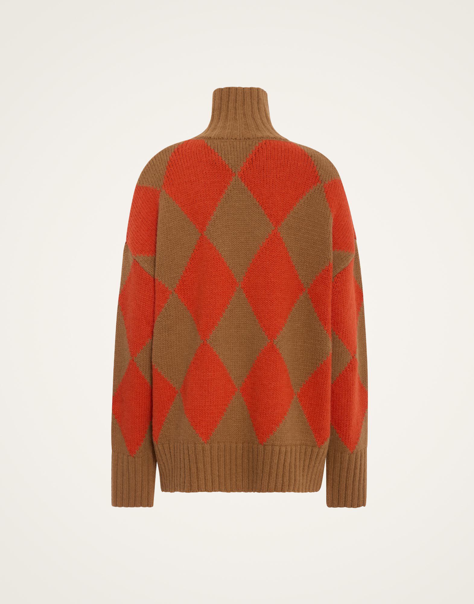 La DoubleJ Argyle Sweater Camel/Orange PUL0091KNI064VAR0123
