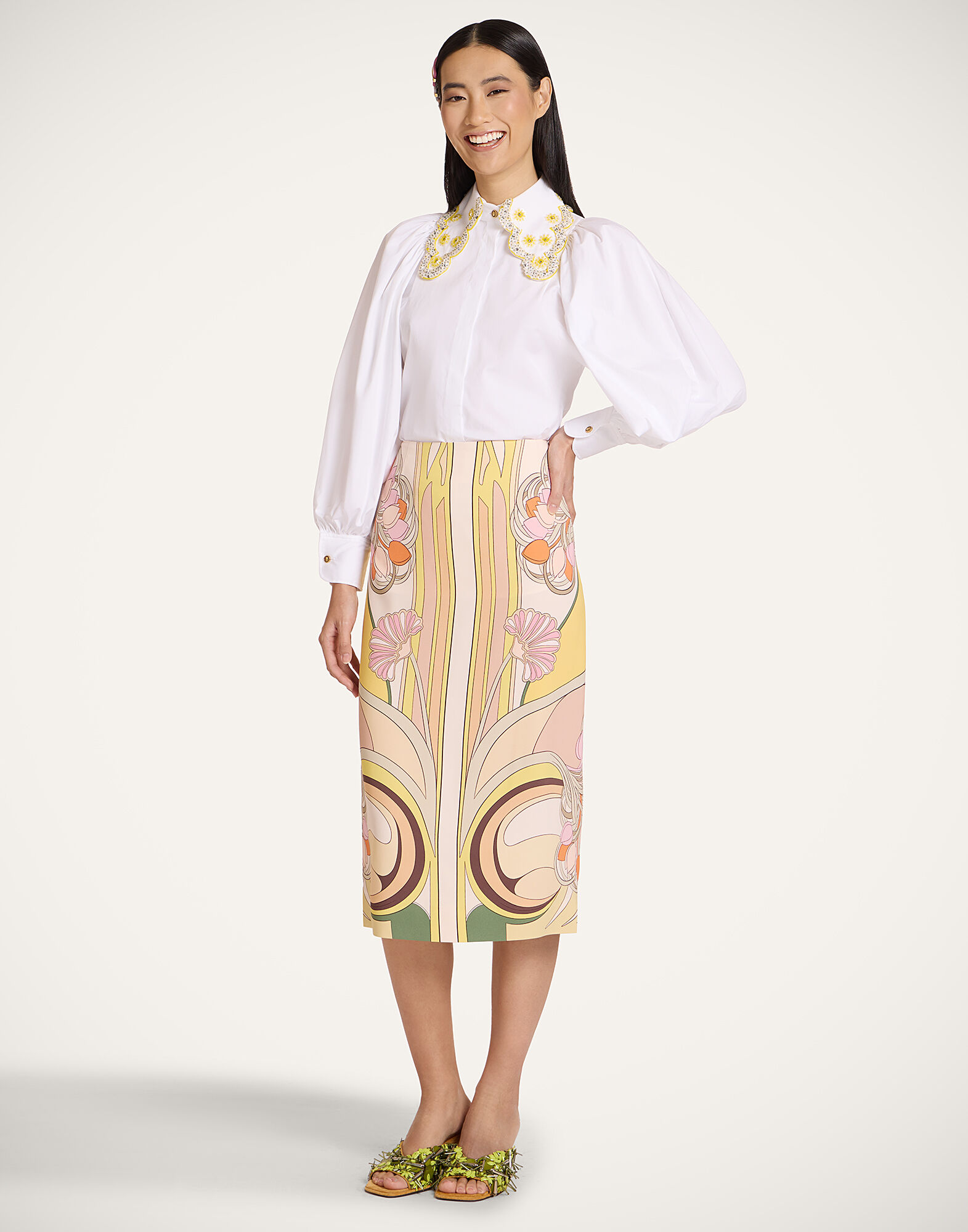 La DoubleJ Pouf Shirt Solid White SHI0169COT064SOLIDWH01