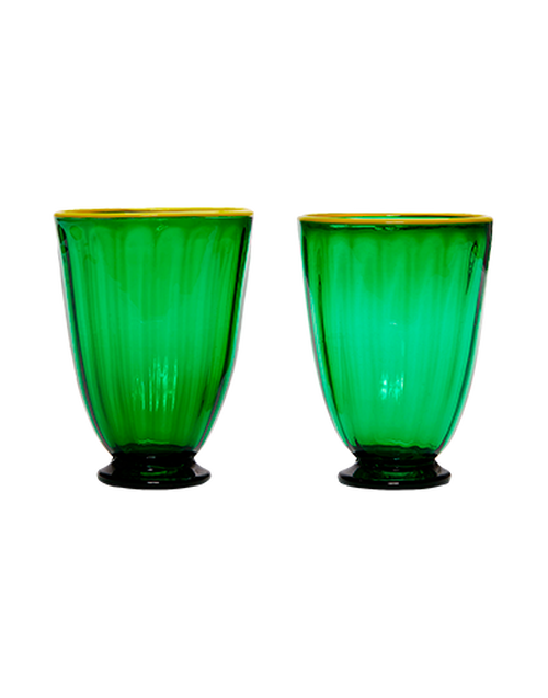 La DoubleJ Rainbow Glass Set of 2 Green GLA0014MUR001GRE0001