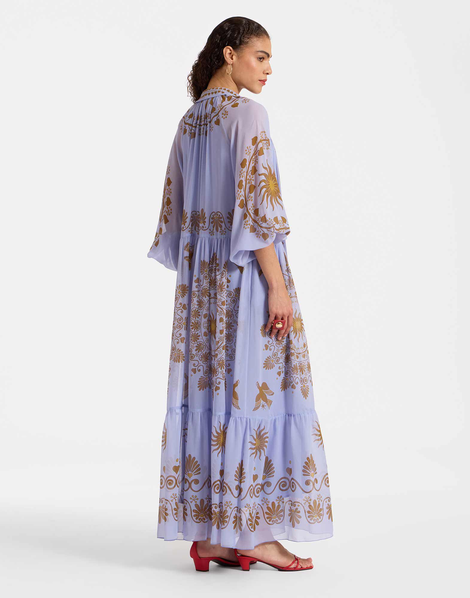 La DoubleJ Athena Dress Olympus Plac&eacute;e Light Blue DRE0618SIL014OLY01BU01