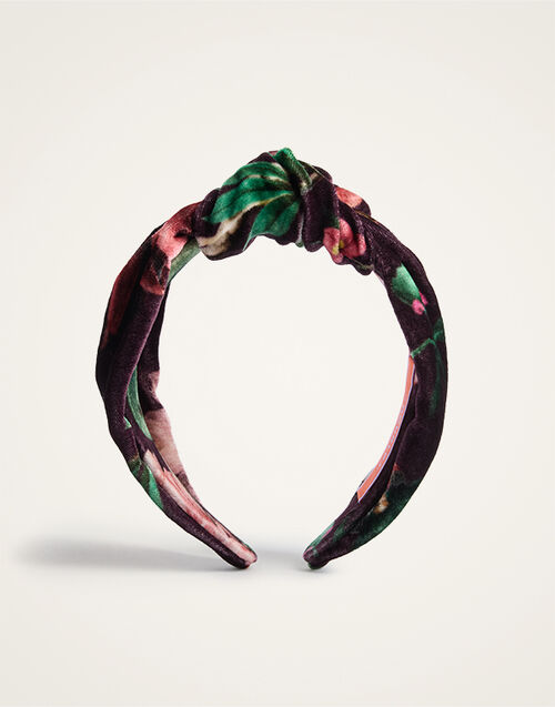 La DoubleJ Love Knot Headband Zooflora Burgundy HEB0015VEL018ZOF02RE02