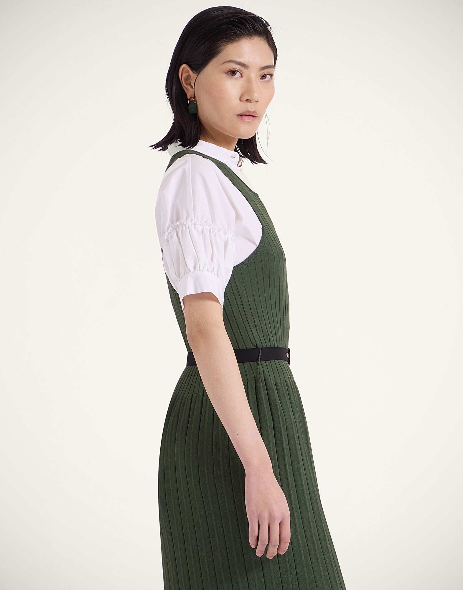 La DoubleJ Organetto Dress Color Block Black & Camouflage DRE0882KNI150VA344GR08