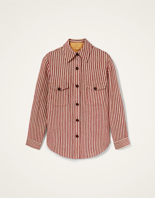 La DoubleJ Better Than Your Boyfriend's Jacket Color Block Red & Beige JAC0112LIN009CLB20RE01